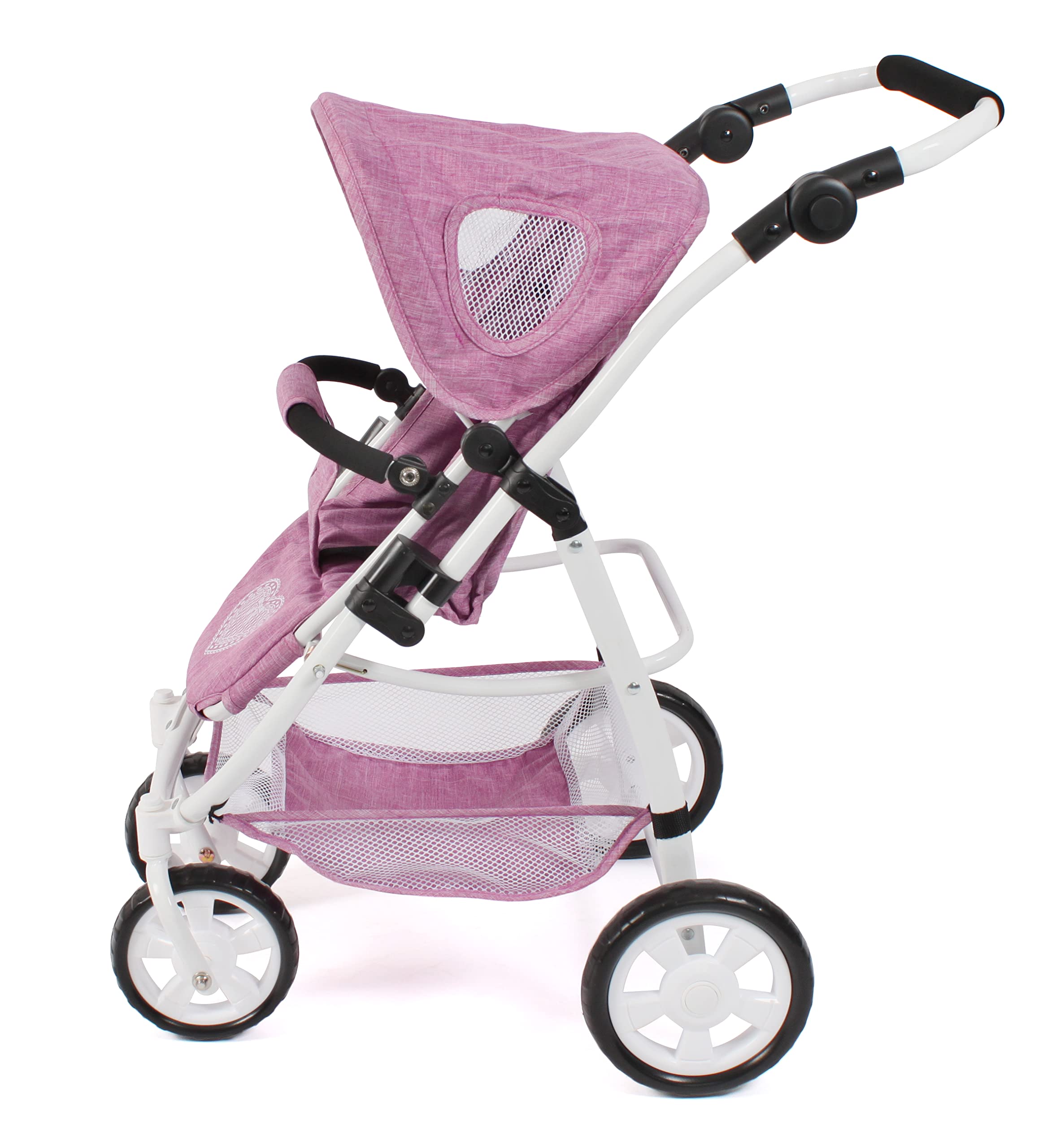 Bayer Chic 2000 - Puppenwagen Emotion All In, 3in1 Puppenwagen-Set bestehend aus Babywanne, Sportsitz und Autositz, Jeans pink