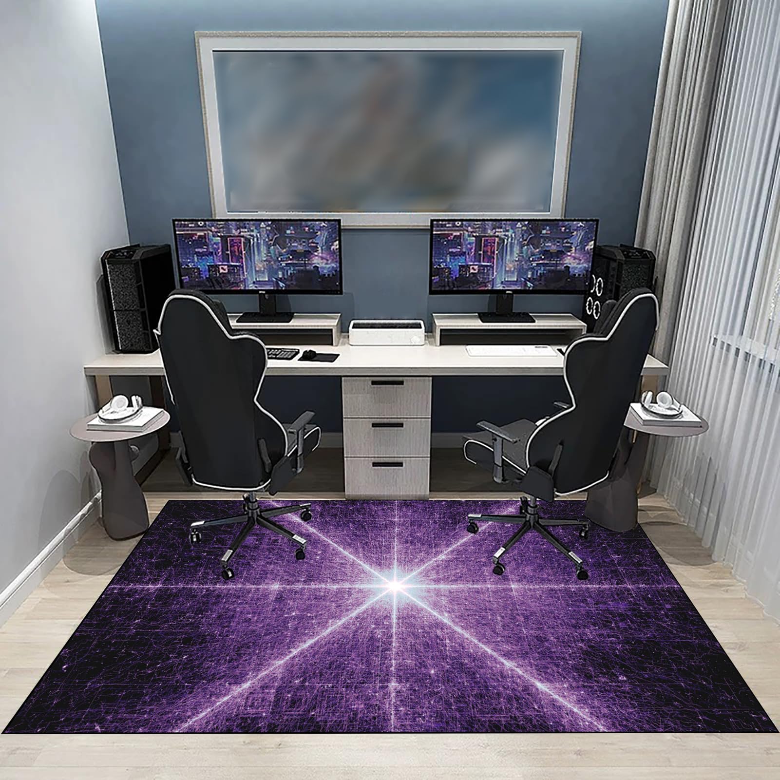 Alfombra Oficina para Silla con Ruedas 120 x 140 cm Alfombra Silla Gaming Protector Suelo Silla Ruedas Alfombra Silla Escritorio Antideslizante Alfombra Protectora Suelo Silla Alfombra Gamer