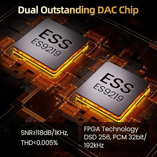 Miniatura 2 de HIFI WALKER Reproductor MP3 de alta resolución H20 Pro con Bluetooth, DAC dual, pantalla táctil de 3.2 pulgadas, DSD25632bit 192kHz, aptXLDAC,