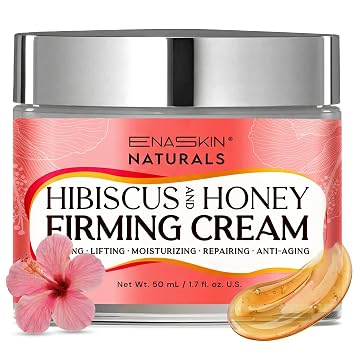 Enaskin Naturals Neck Firming & Tightening Cream with Hibiscus and Honey Anti-Aging Moisturizer for Fine Lines, Wrinkles & Deep Hydration Neck, Face & Chest Cream - 1.7 Fl Oz