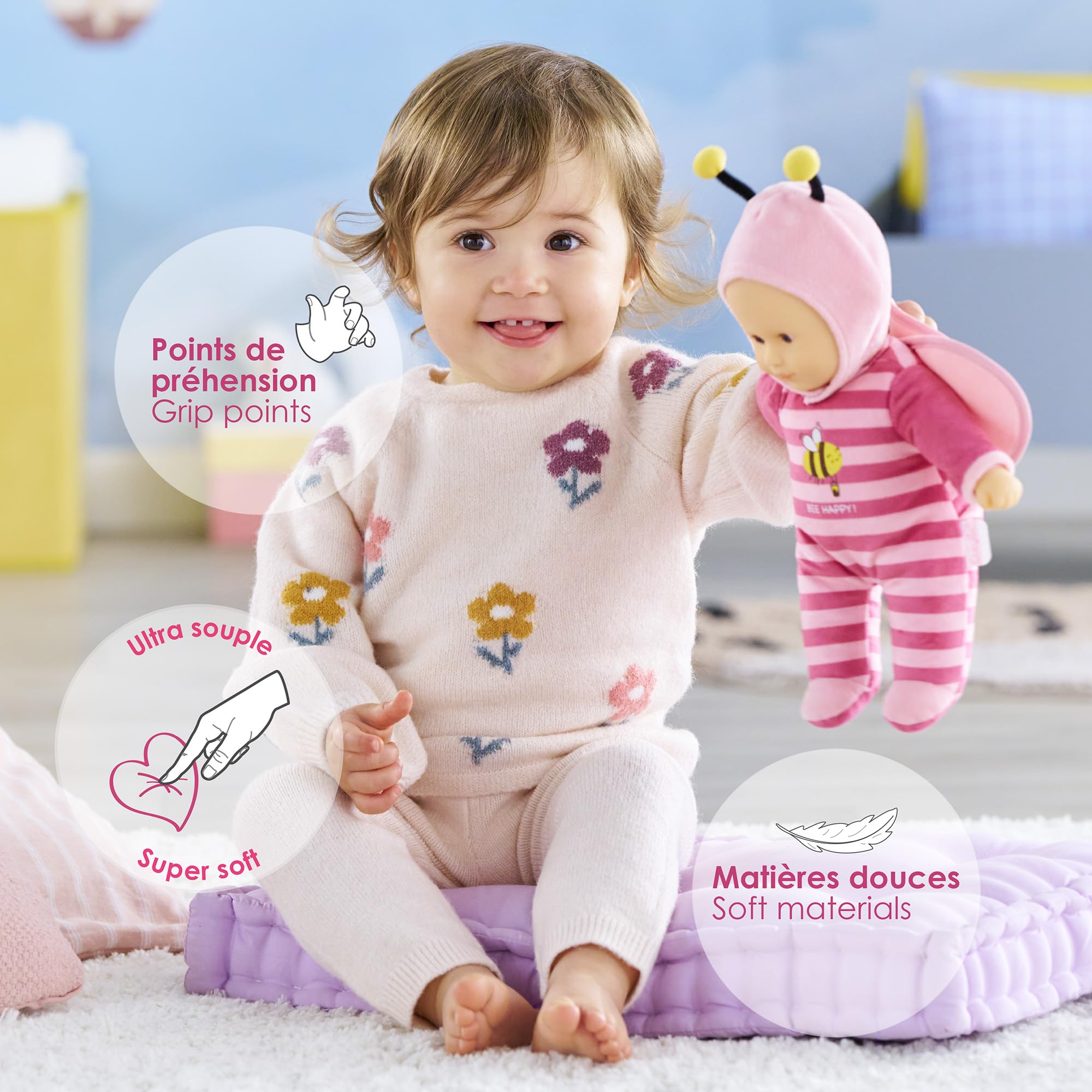 Corolle - Mon Doudou, Pti'Coeur Abeille, 30cm, od 9 miesięcy, 9000100800