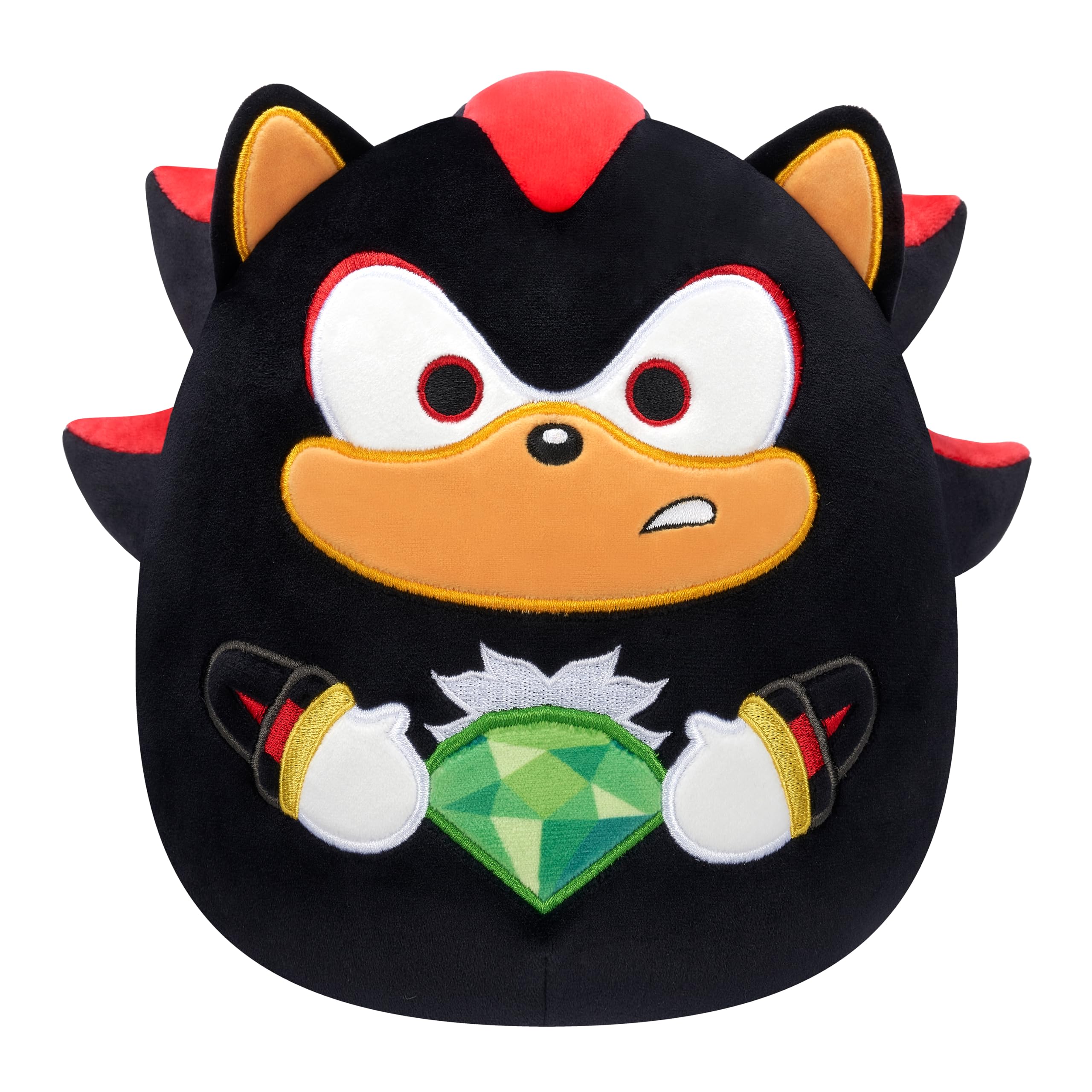 Squishmallows Original 8-inch “Sonic the Hedgehog” Shadow Holding Green Emerald Plush (Little)