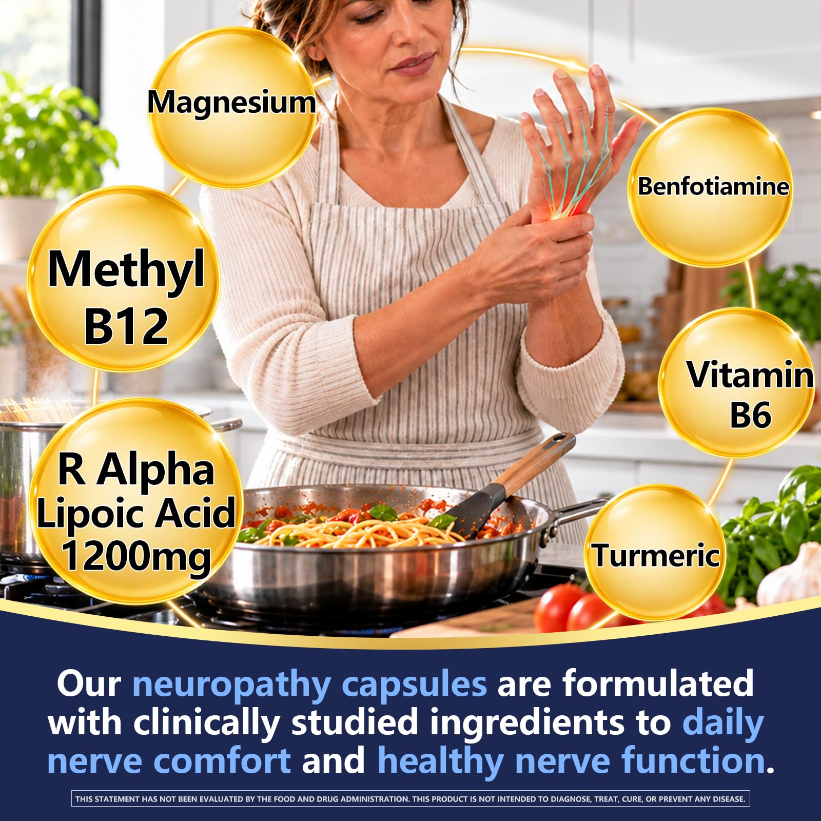 Neuropathy Support Supplement - R Alpha Lipoic Acid 1200mg + B12 1000mcg — Amazon image 3