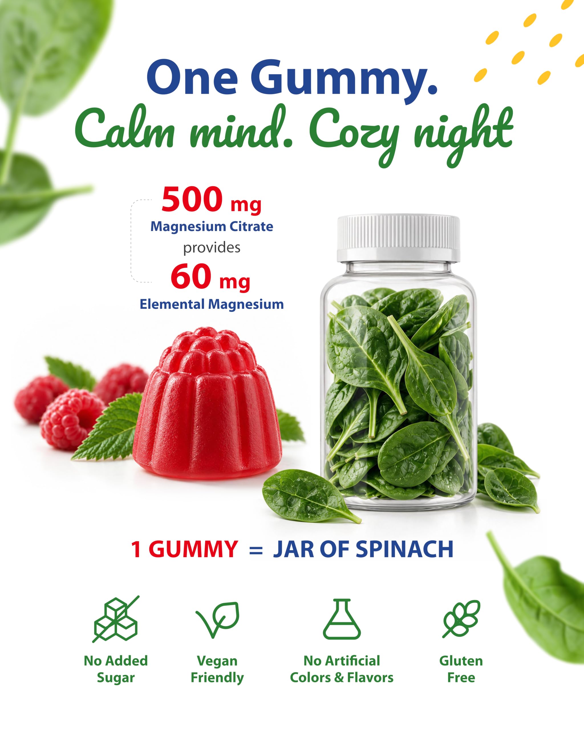 Sugar-Free Magnesium Gummies for Kids & Teens – 500mg Magnesium Citrate – Chewable Supplement for Calm, Mood & Nighttime Wind-Down – 90-Day Supply — Amazon image 5