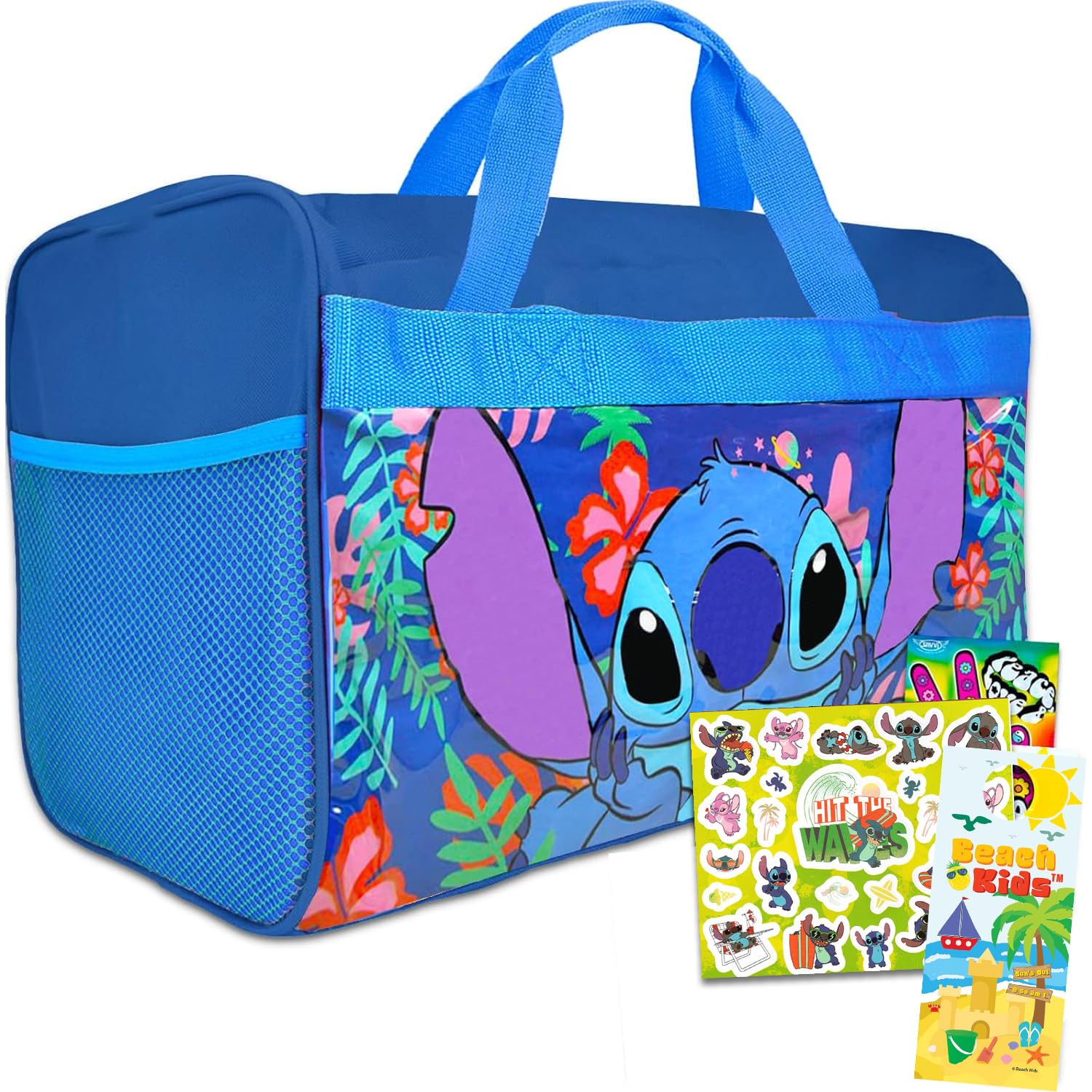 Lilo and Stitch Duffle Bag Set for Kids - 4 Pc Bundle with Stitch Luggage Carry On Suitcase Bag, Lilo and Stitch Stickers, Tattoos, and More | Stitch