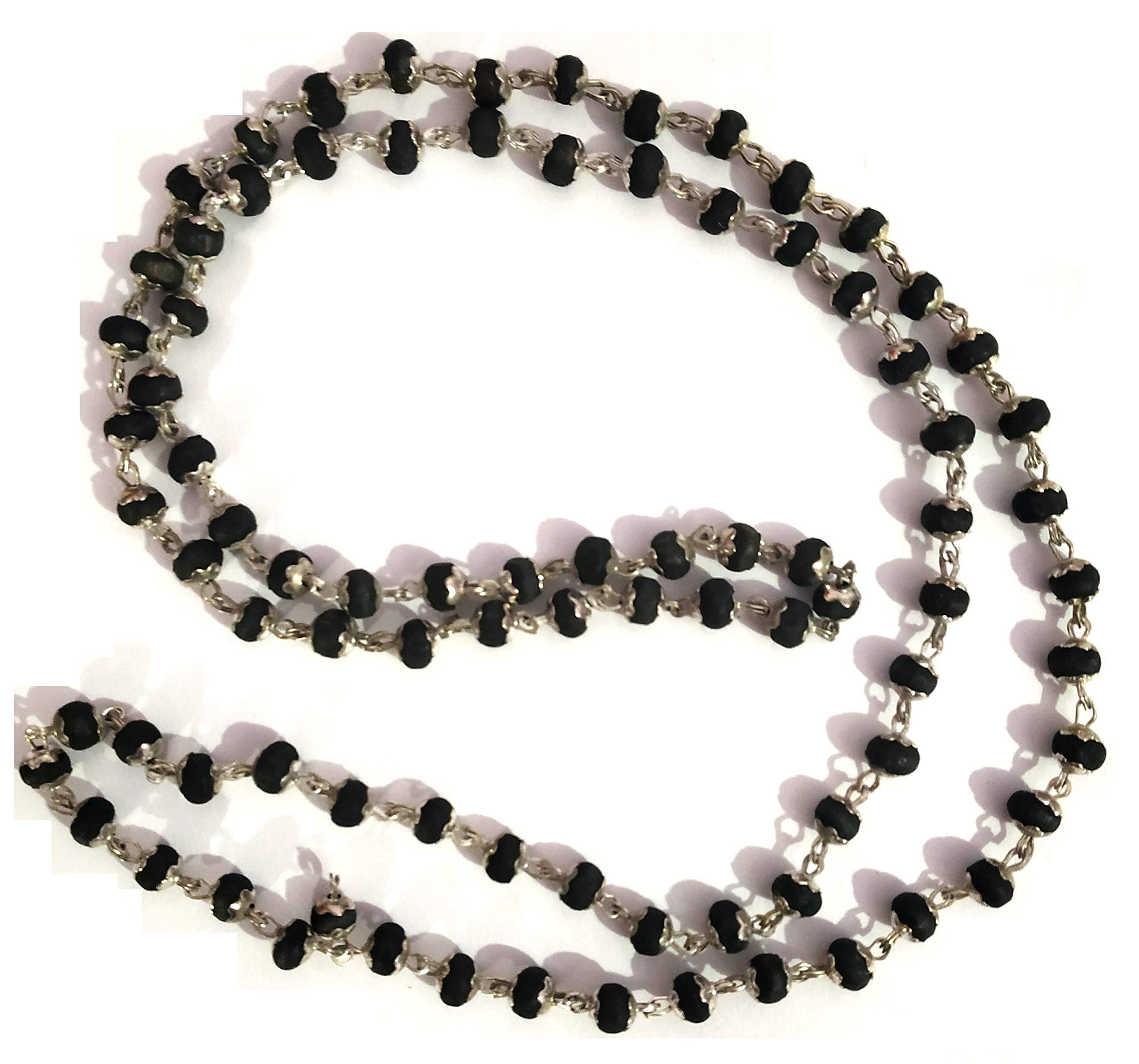 aurrastores SHYAM BLACK Tulsi Mala in Designer Caps (63 Beads, 3mm, Neck Length) - Natural Tulsi - Pack of 1 (Black, Silver Cap) (B08Y7SSTCH) Amazon Price History, Amazon Price Tracker