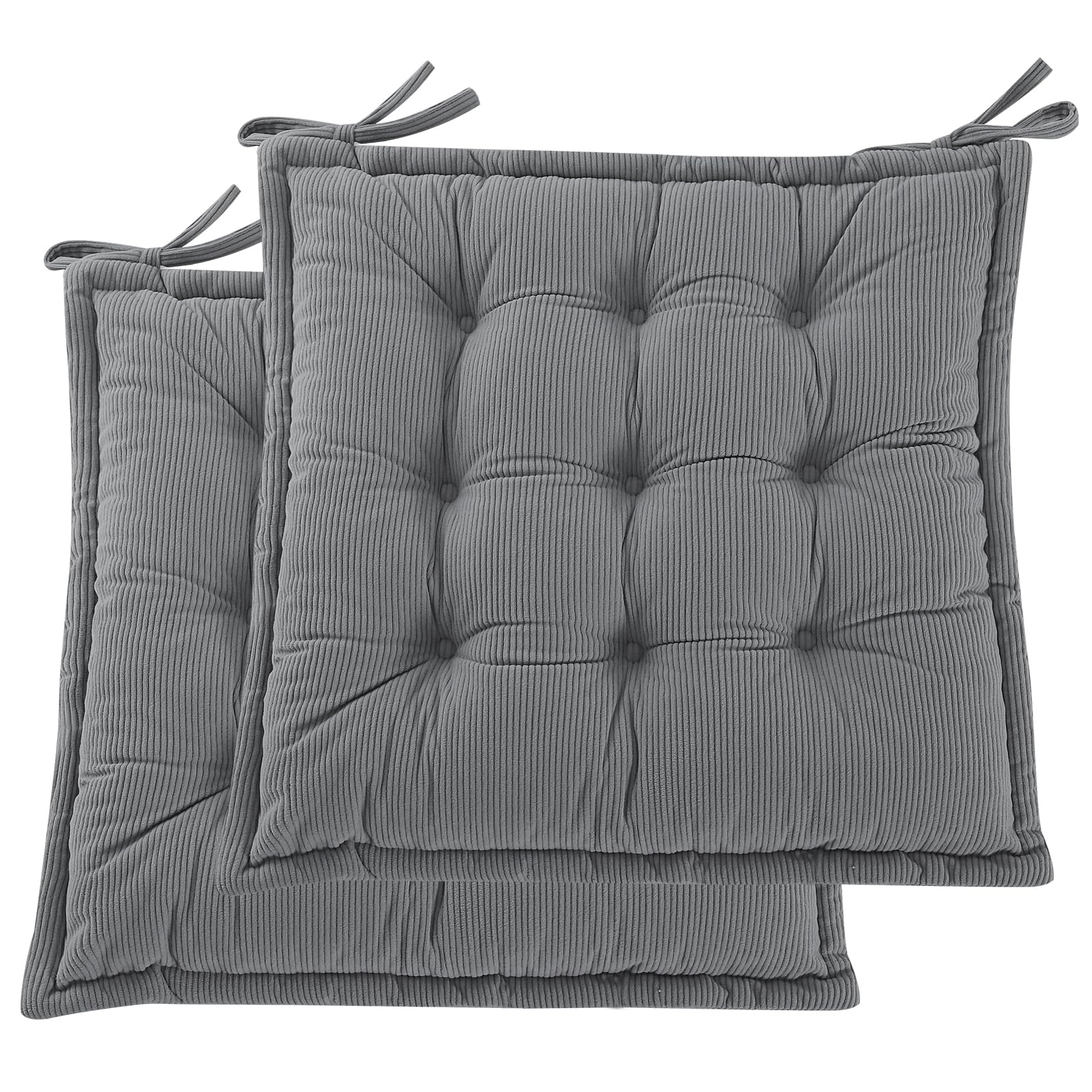 PRIMEPATIO Dining Chair Seat Cushions Set of 2, 45x45cm, Light Grey