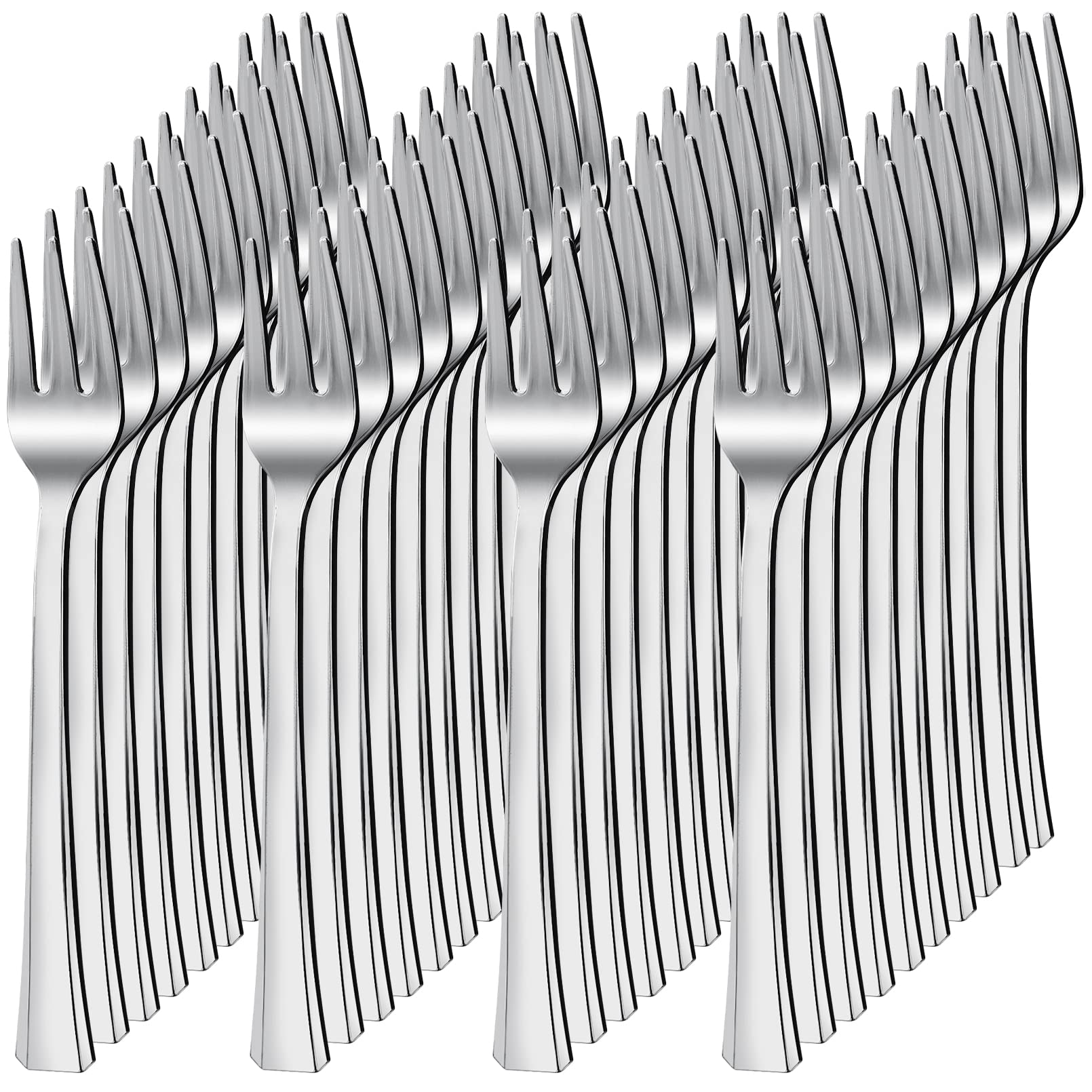 100PCS Silver Plastic Mini Forks, 4.5 Inch Disposable Dessert & Appetizer Forks
