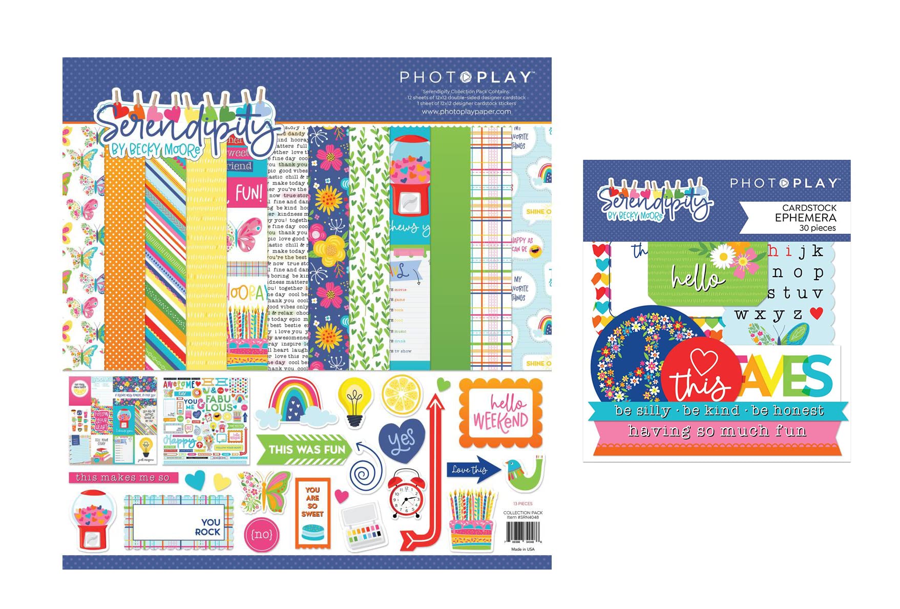 Photoplay Serendipity Collection Bundle - 12 x 12 Collection Kit + Ephemera Cardstock Die-Cuts