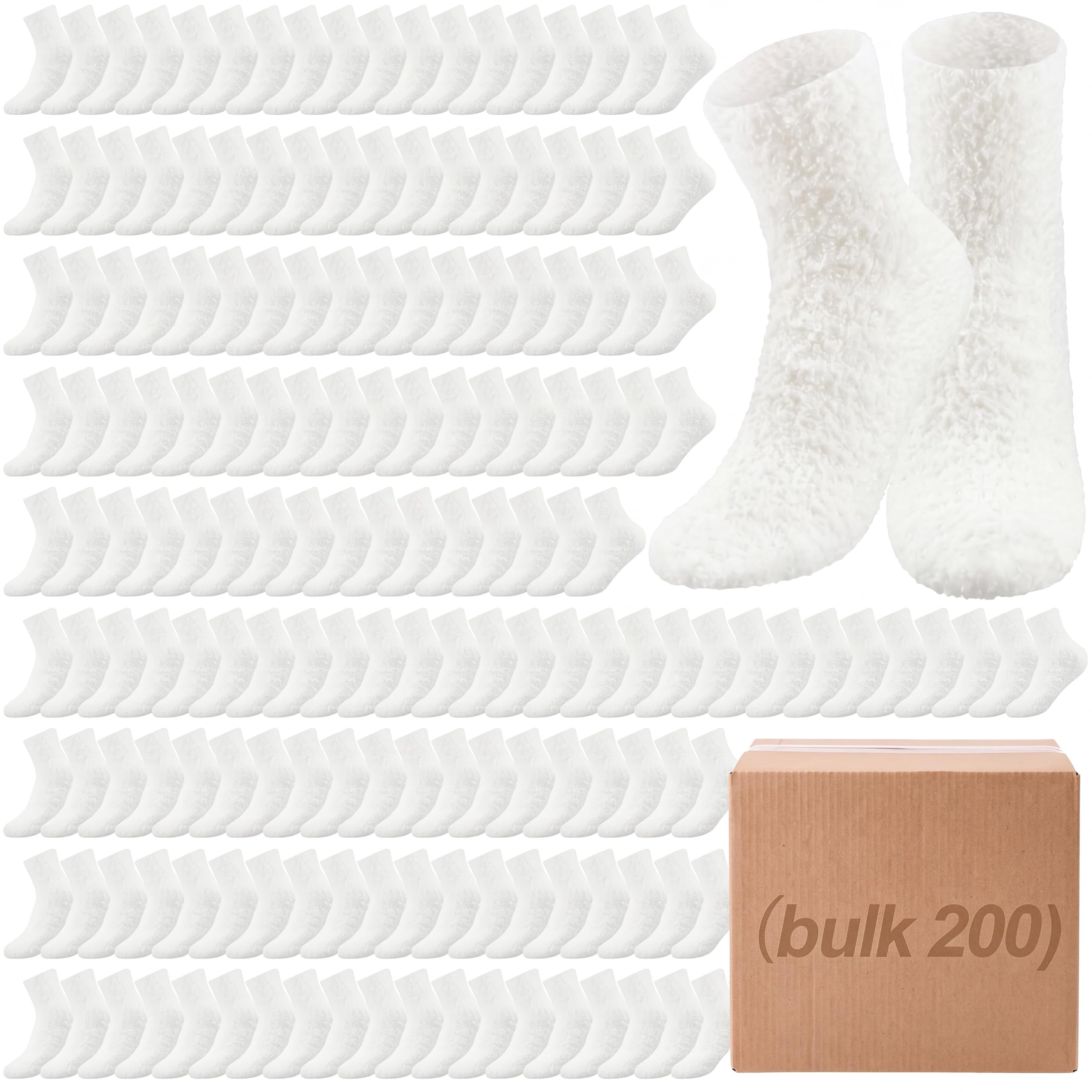 Cuffbow 100/200 Pairs Fuzzy Socks Bulk