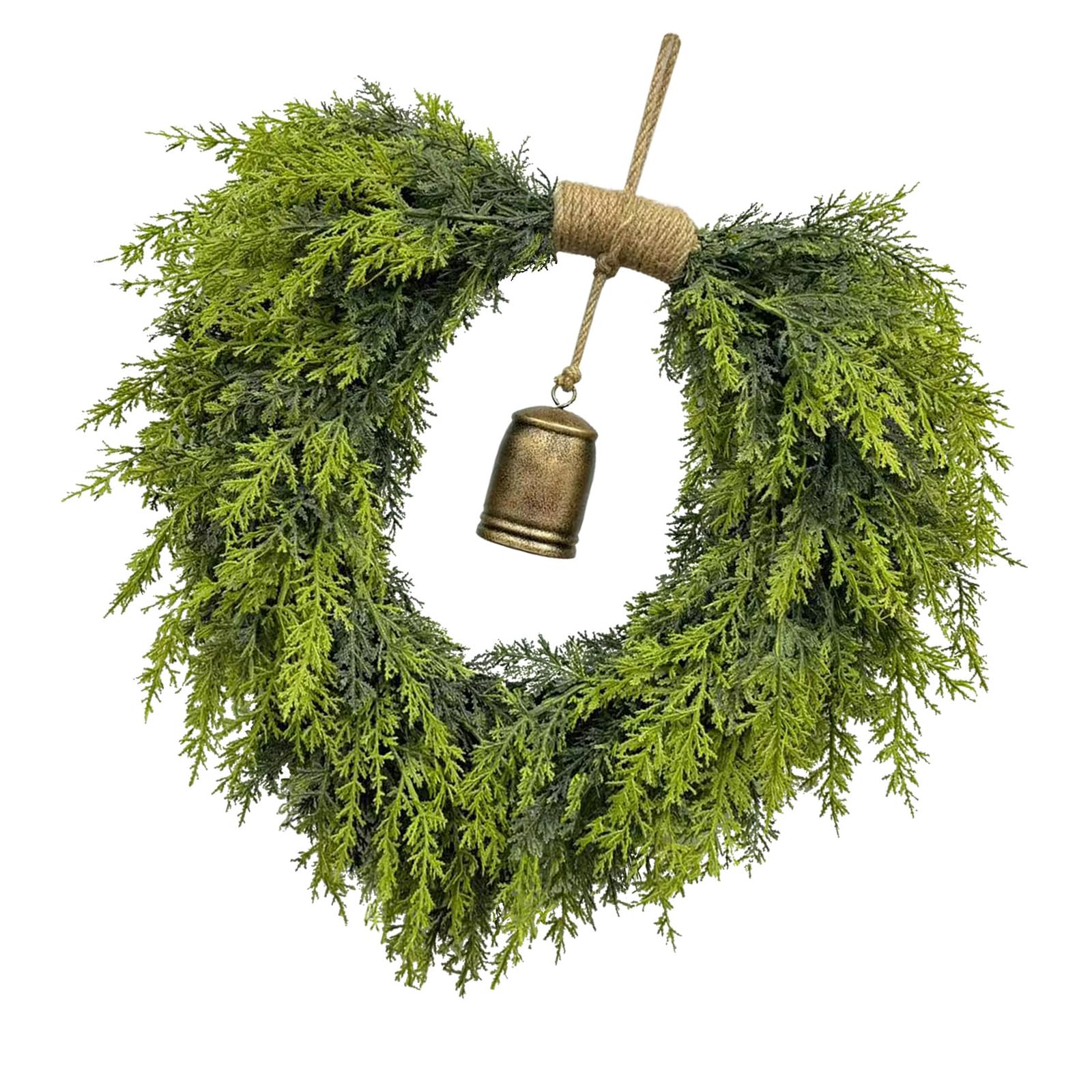 Kalttoy Time Christmas Heart Garlands with Bells Sustainable Holiday Party Decoration Door Hanging Wreath Heart Shape Christmas Door Hanger