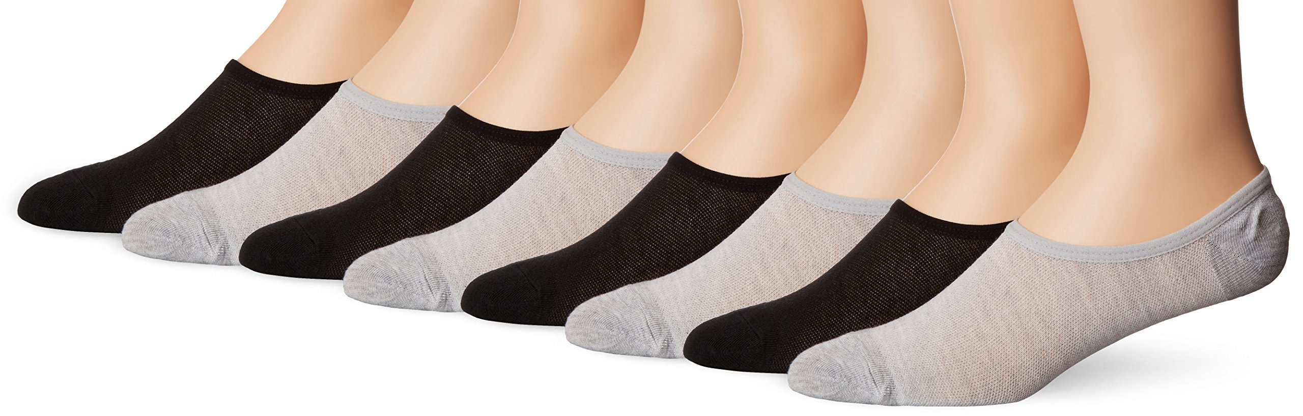 Men's Invisible No Show Breathable Liner Socks (4 Pack), ASST2 Shoe Size: 6-12