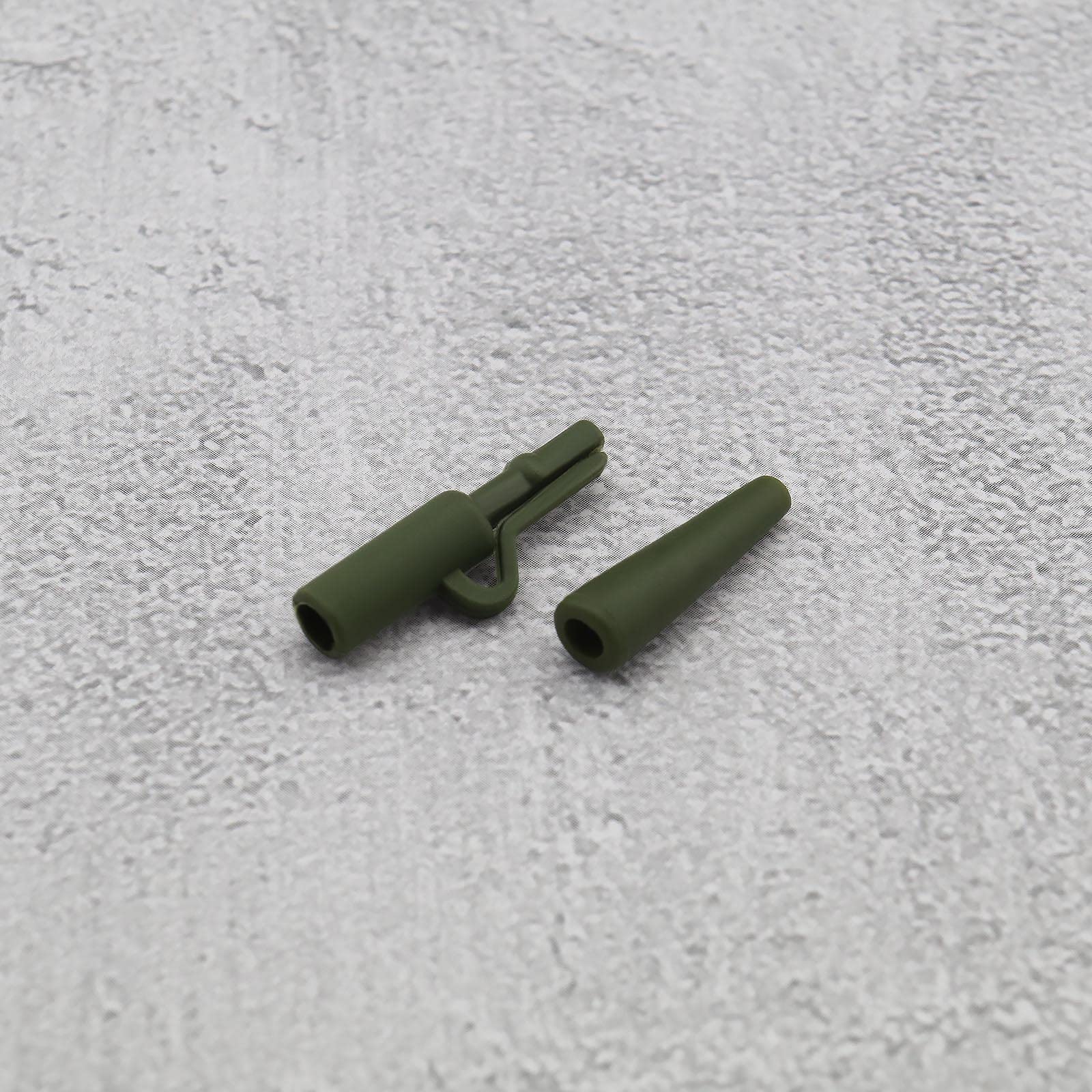 Realure 60 Pcs Clip Plomb Carpe, Clip Plomb Peche A Carpe Avec Clips En Manchons Anti-enchevêtrement Queue En Caoutchouc Et émerillons à Changement Rapide(Noir) (Marron (120 Pcs