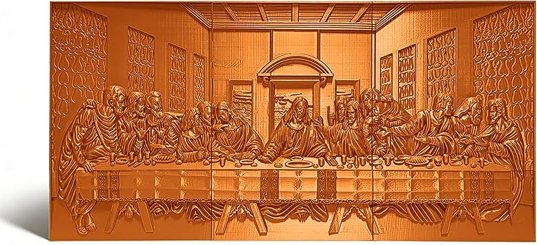 SHIMMERFIL Last Supper Wall Sculpture 3D Wall Art With High-Relief Design, Framed Christian Religious Artwork for Dining Room, Home & Church Decor