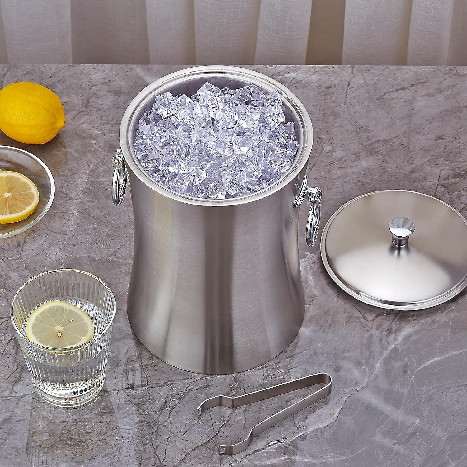 Ice Bucket Kits,3l,Double Wall Stainless Steel,Customizable, 24 pcs/Batch