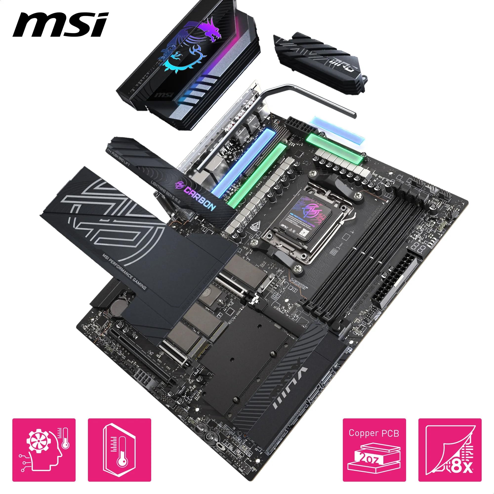 Amazon | MSI MPG X870E Carbon MAX WiFiマザーボード、ATX - AMD