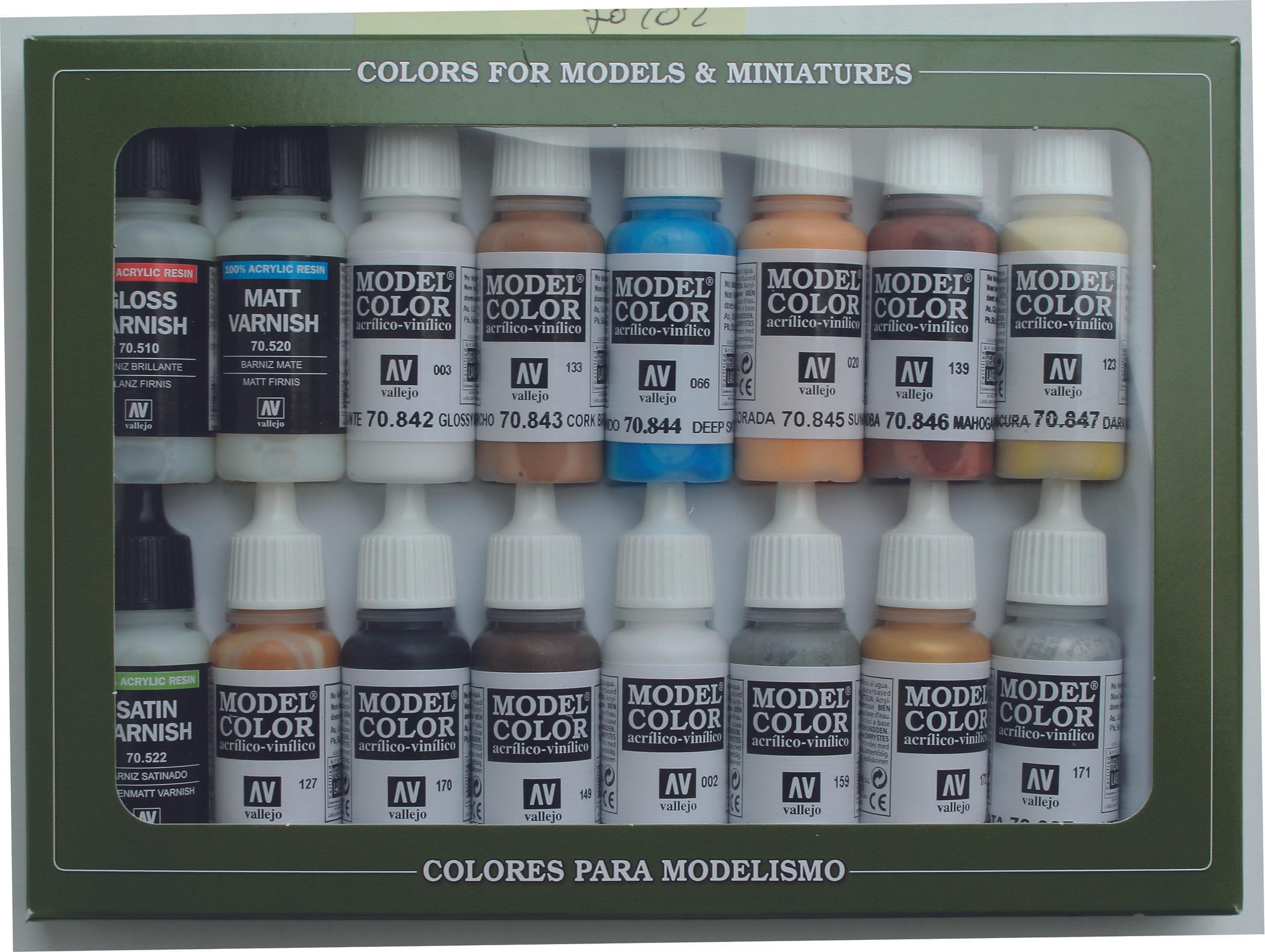 Vallejo 70102- Folkstone Special Acrylic Paint Box Set - Assorted Colours x 16 - Model Miniatures