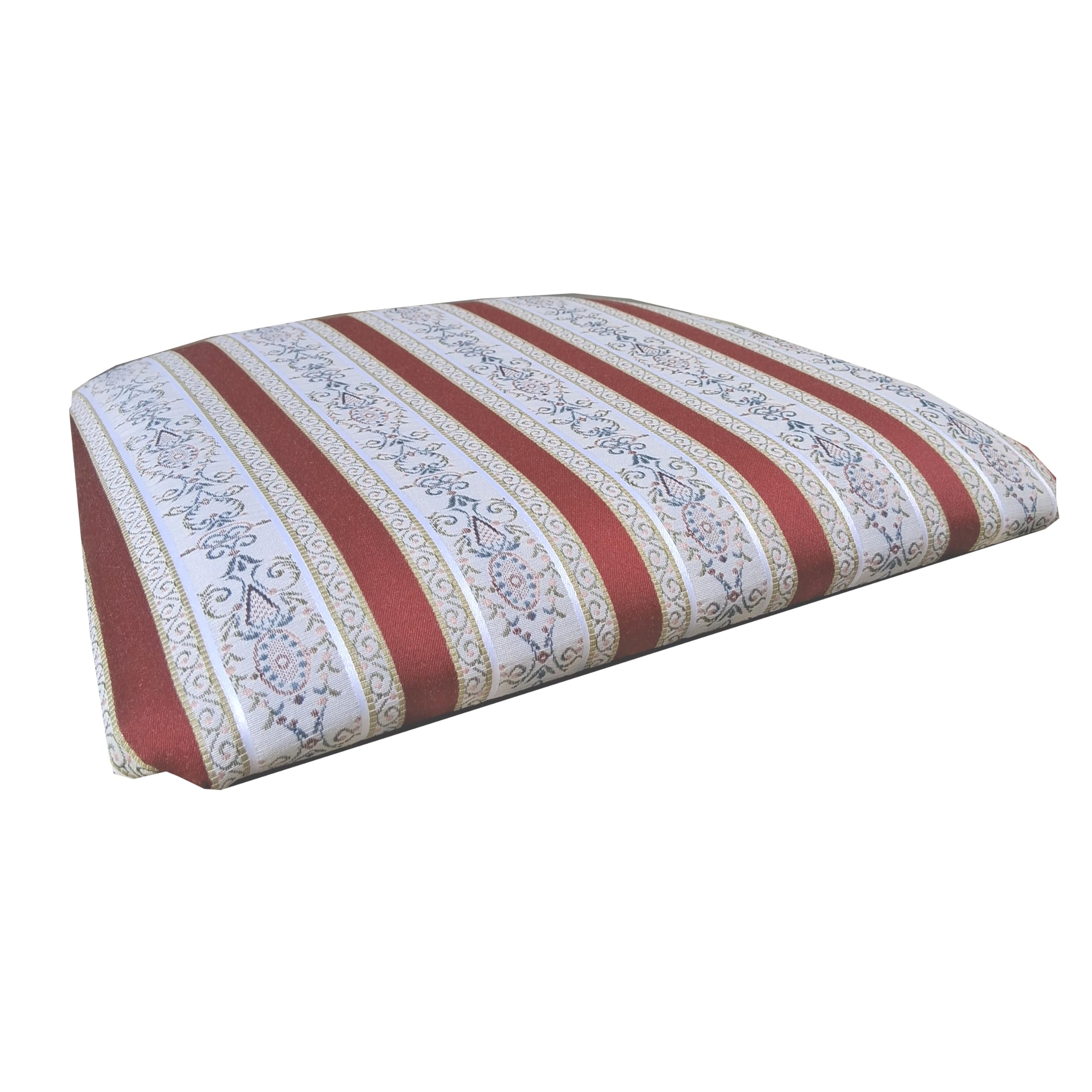 FacilCasa 2x Sedute in Stoffa per Sedie, Fondo Ricambio Seduta con Gommapiuma e Stoffa a Righe Rosso Stile Impero, con Telaio Legno Robusto (37,5x33 x h6) - Modello Classico