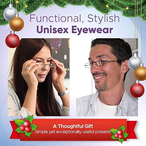 Miniatura 6 de Slender Eyes Lentes de lectura compactos con marco y lentes de calidad óptica ultra alta, incluye funda que actúa como soporte para teléfono