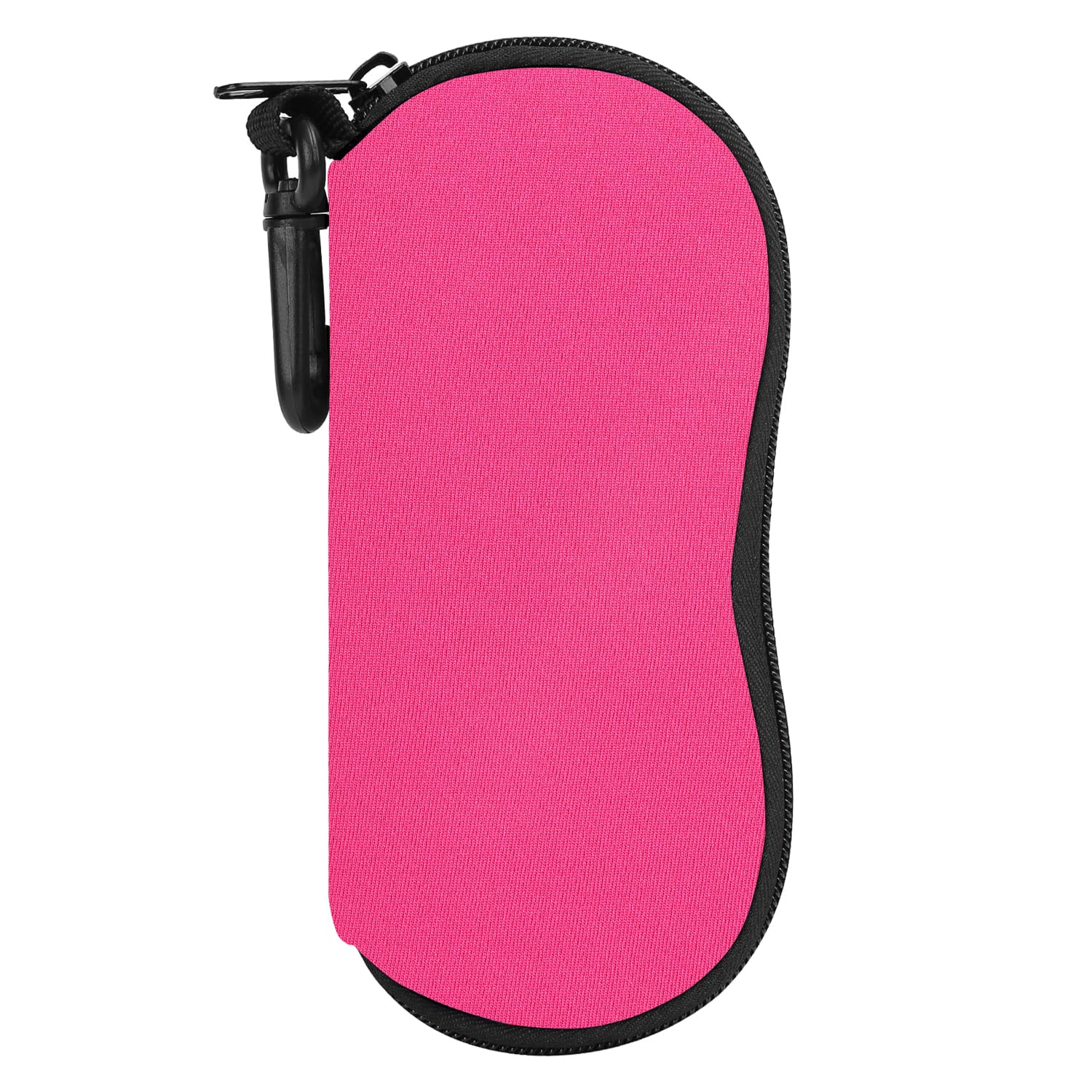 Moko Unisex Magenta Eyeglass Soft Case, Zippered Neoprene Sunglasses Pouch With Clip For Men Women