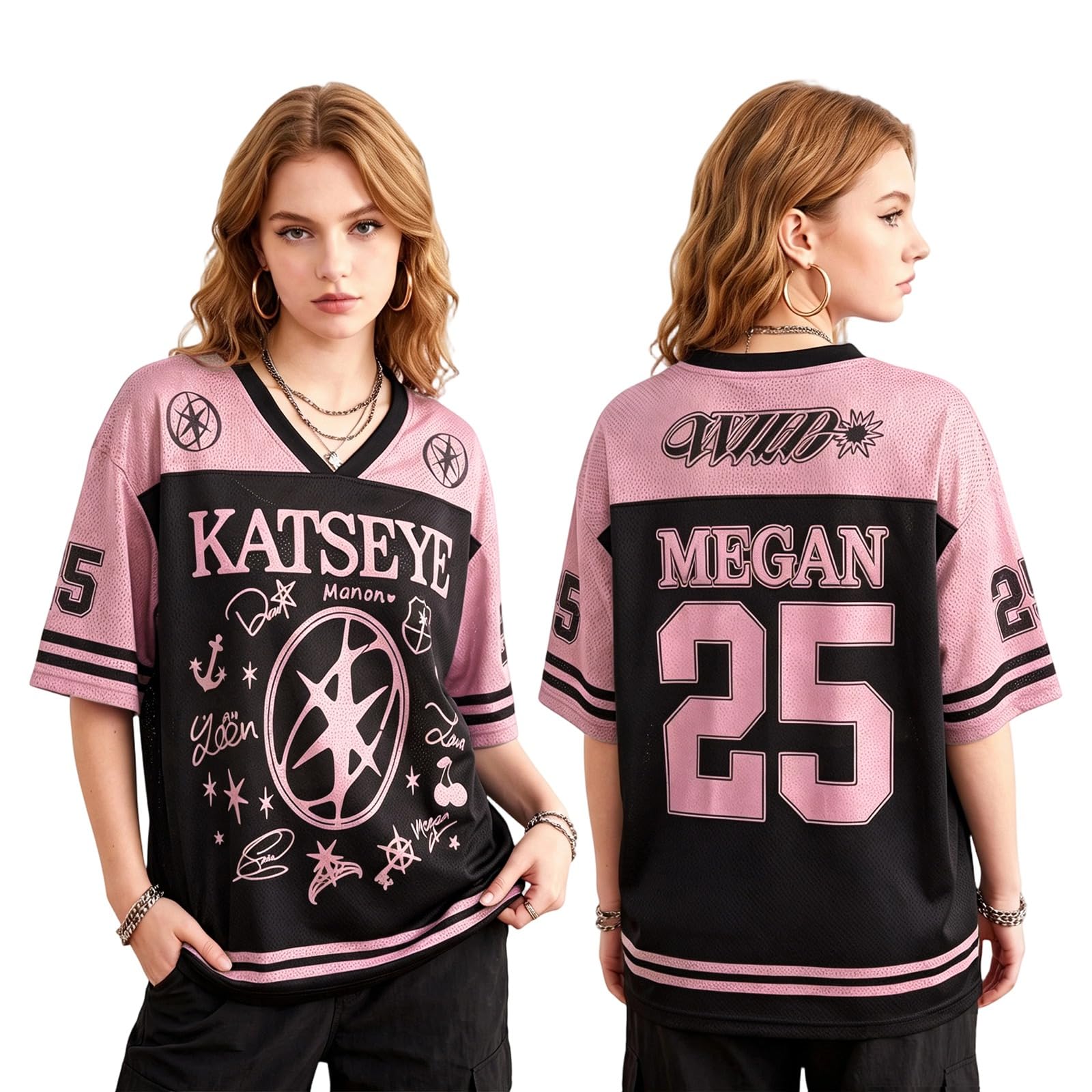 Katseye Jersey Tshirt Women K-Pop Music Concert Support The Wildworld Tour