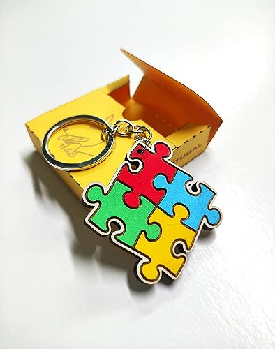 Miniatura 3 de Wooden Autism Keyring, Neurodiversity Symbol Keychain, Autistic Pride, Autism Spectrum, Autism Awareness, Gift for Mom