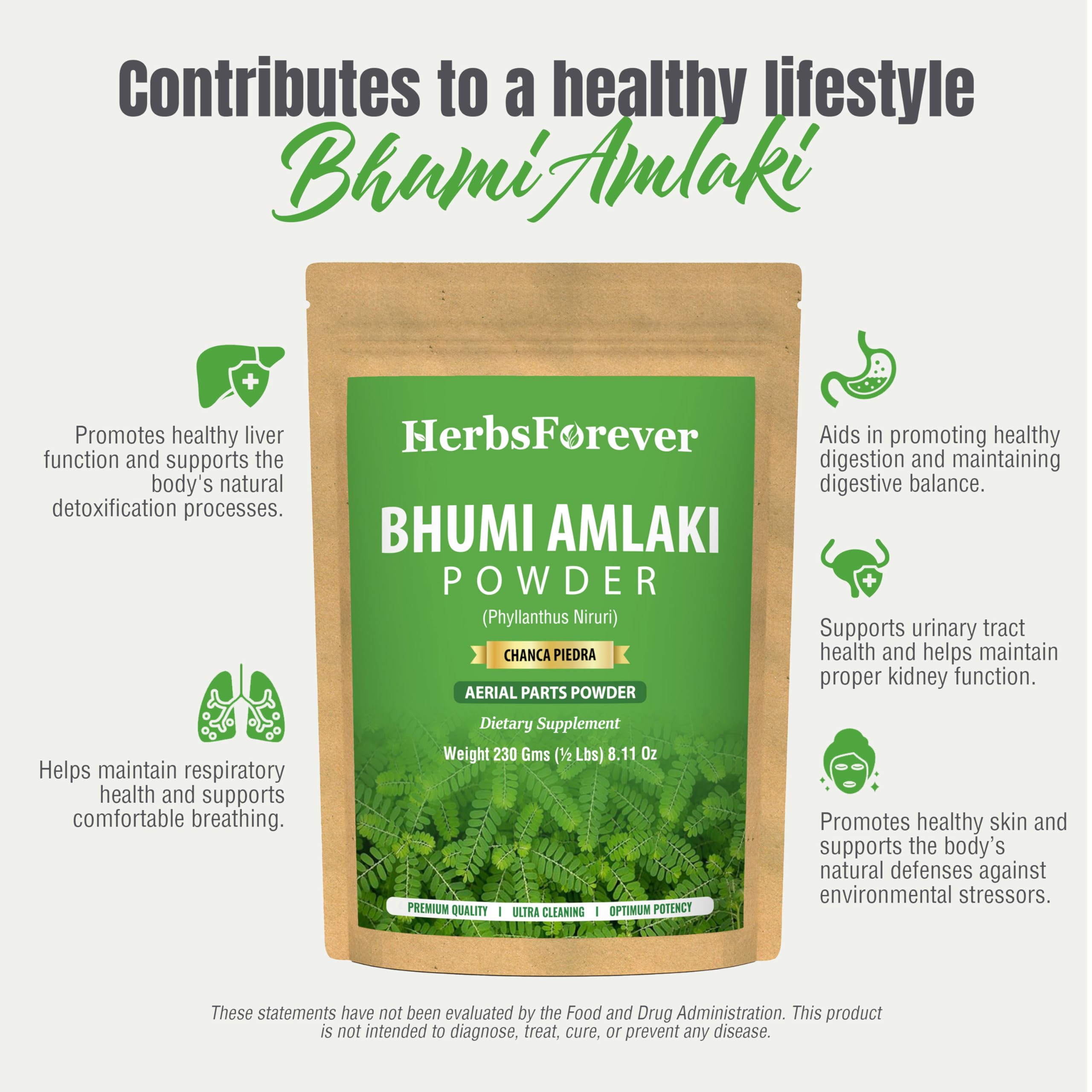 Herbsforever Bhumiamalaki Powder 230g Phyllanthus Niruri, Non-GMO, Plant-Based Formula for Liver Health and Effective Natural Detox — Amazon image 6