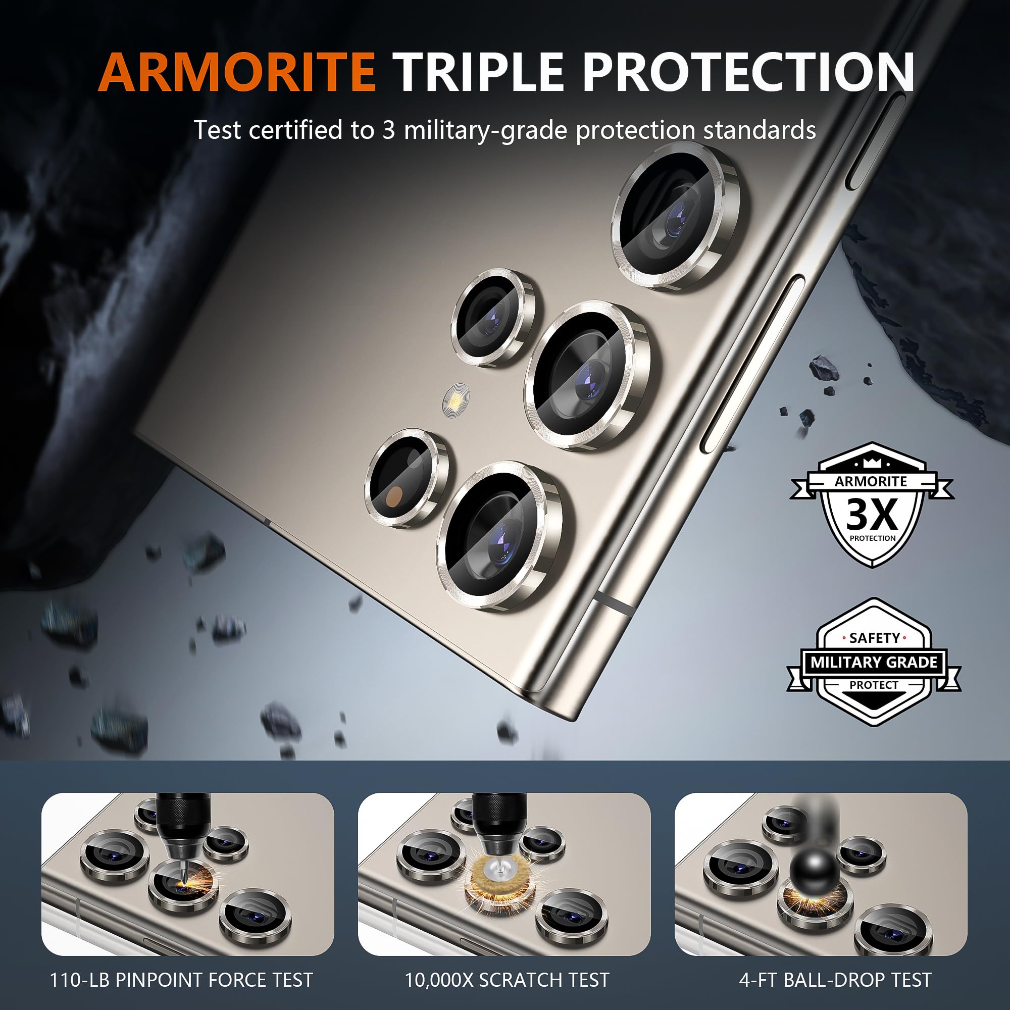 Lot 2 Protections Verre Trempé Caméra Arrière Protecteur D'objectif