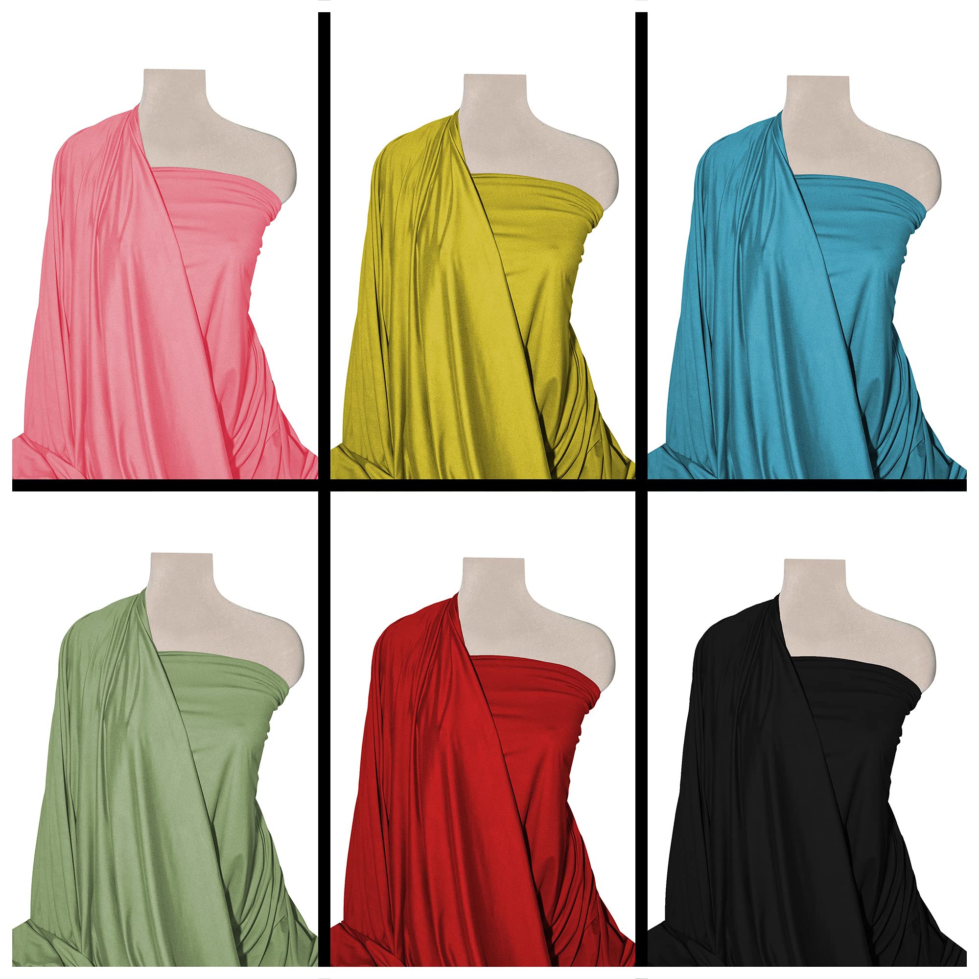 jersey dress fabrics online KING ITY Fabric Spandex Polyester Knit 2-Way Elastane Stretch Plain Fabric for Dressmaking, Garments, Decoration l 60