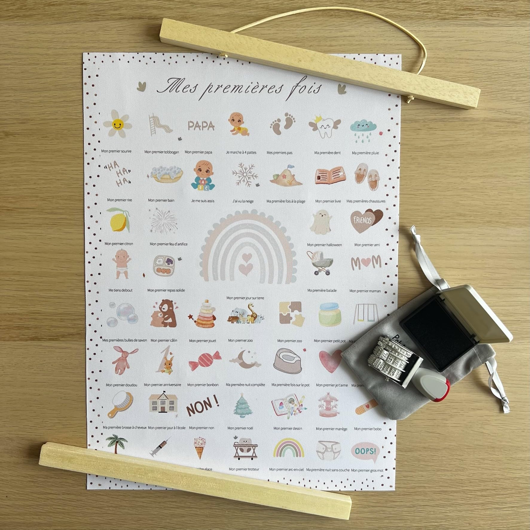 Poster I miei primi tempi, regalo per un neonato, poster I primi tempi del bambino, regalo per baby shower, stampa ricordo del bambino, poster digitale per neonato con orsacchiotto - Italia