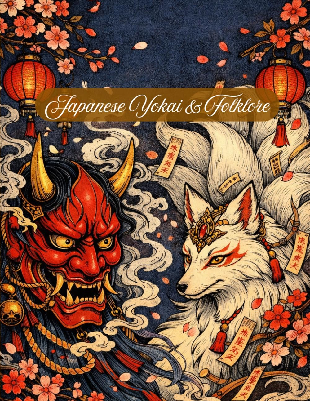 Japanese Yokai & Folklore: An Intricate Adult Coloring Book featuring Hannya Masks, Tengu, Kitsune, and Mystical Spirits of Ancient Japan for Mindful Relaxation