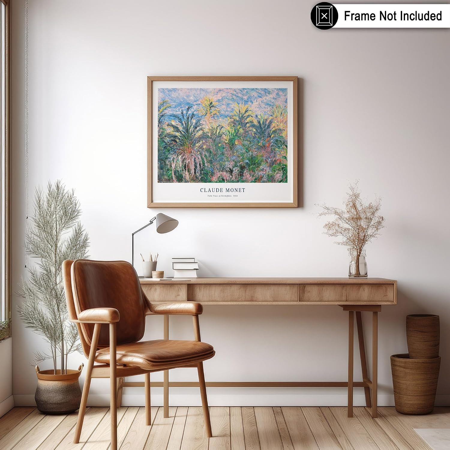 Poster Master Botanical Poster - Claude Monet Print - Palm Trees at Bordighera, Blue & Pink Sky, Abstract, Aesthetic - 8x10 UNFRAMED Wall Art - Gift for Artist, Friend - Wall Decor for Home, Office