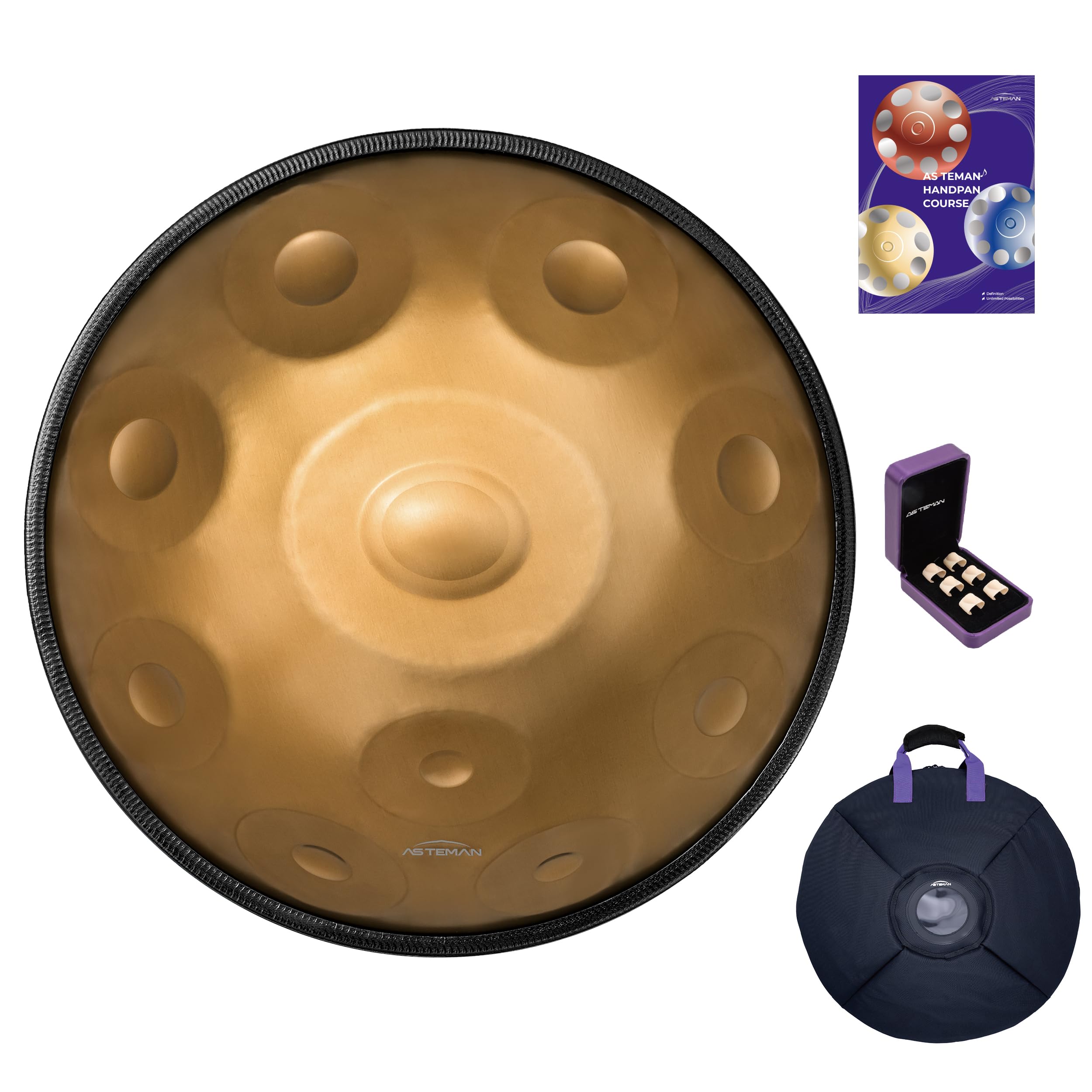 AS TEMAN Handpan 10 Notes 440Hz D Minor Scale Handpan drum 22inches with gift set