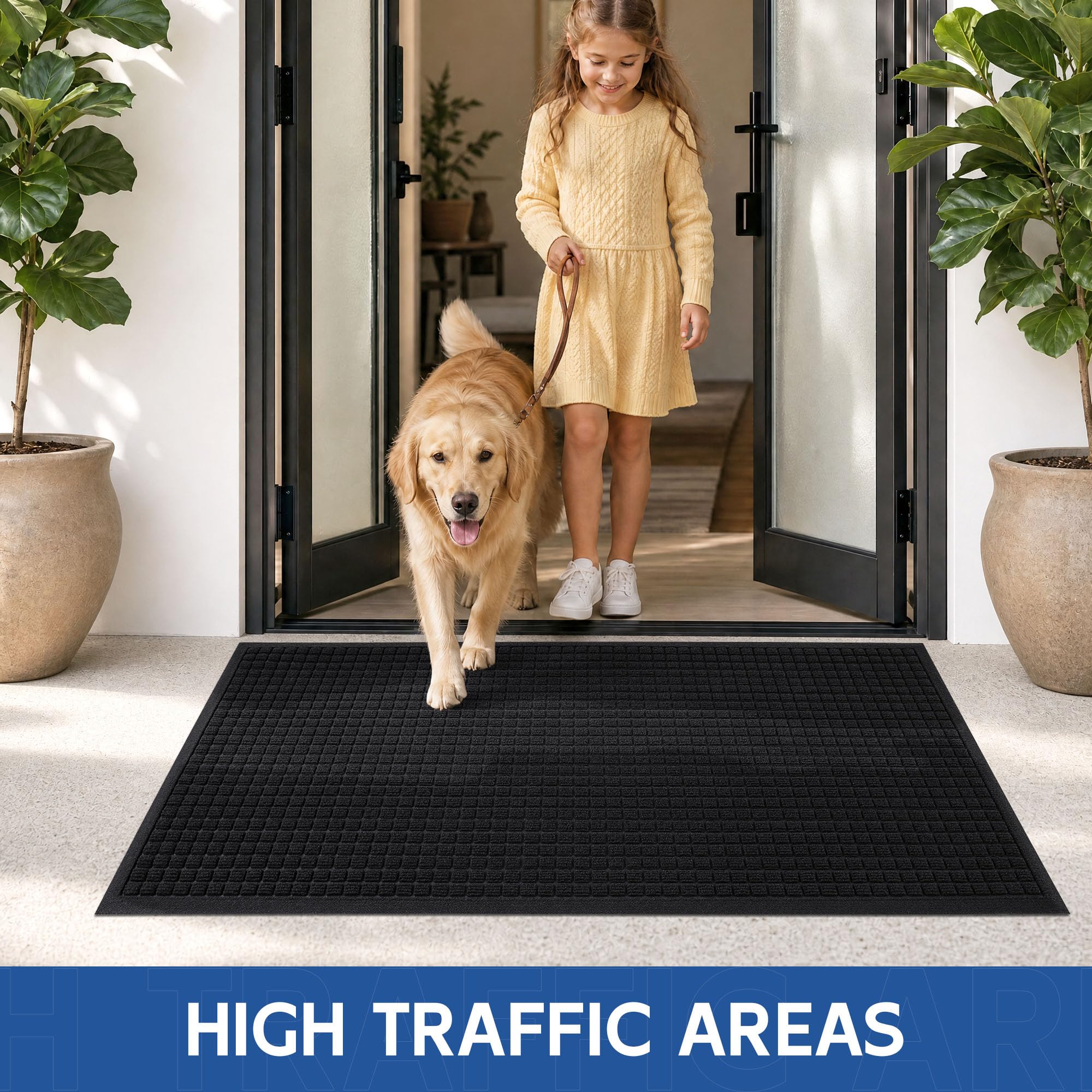 Durable Indoor Outdoor Doormat, 4' x 5' Heavy Duty Front Door Mat — Amazon image 7