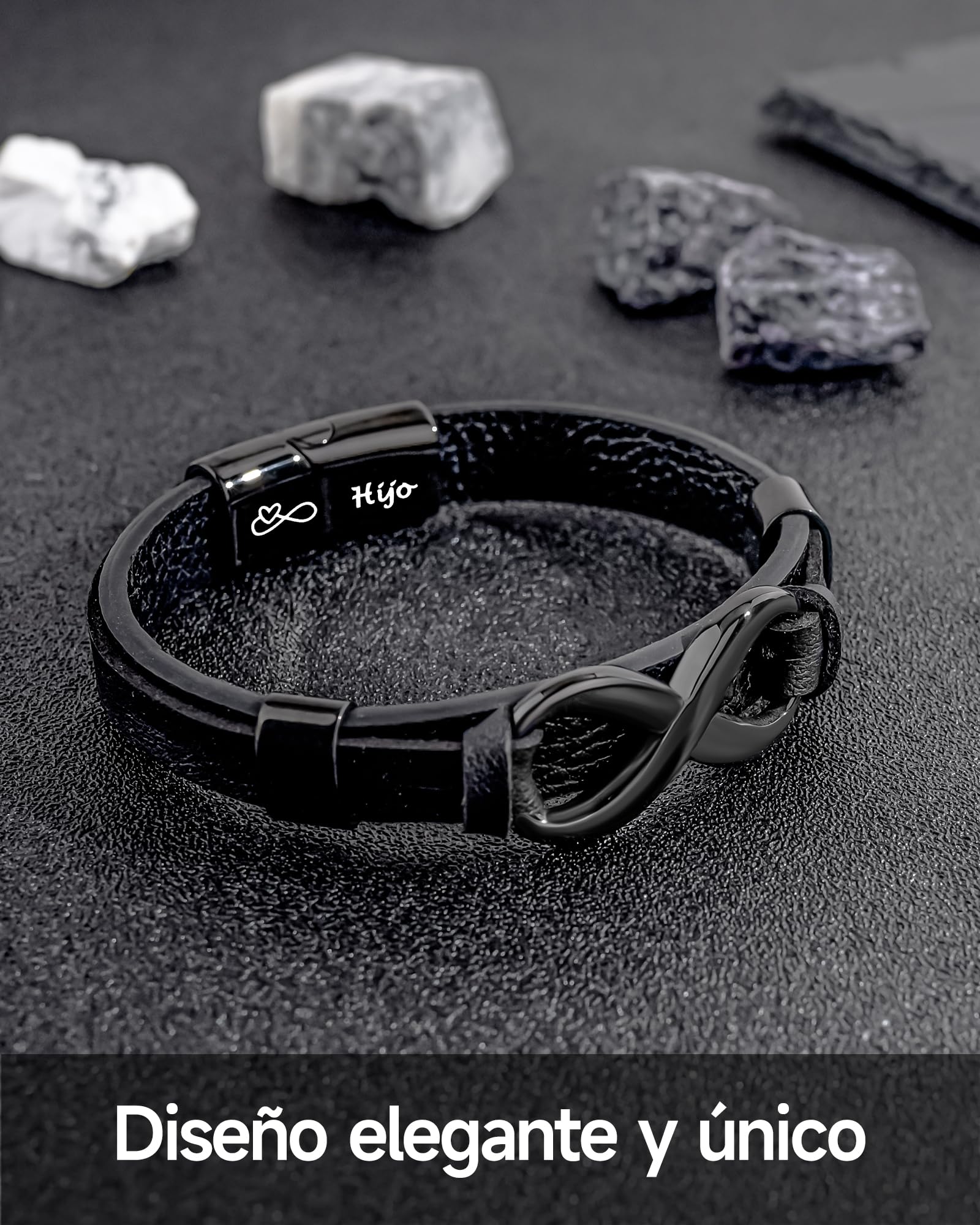 MANVEN Pulsera Hijo Regalo para Hijo Regalos Para Adolescentes Regalo Cumpleaños 18 Graduación Navidad Pulsera Cuero Hombre Grabado Inspiración
