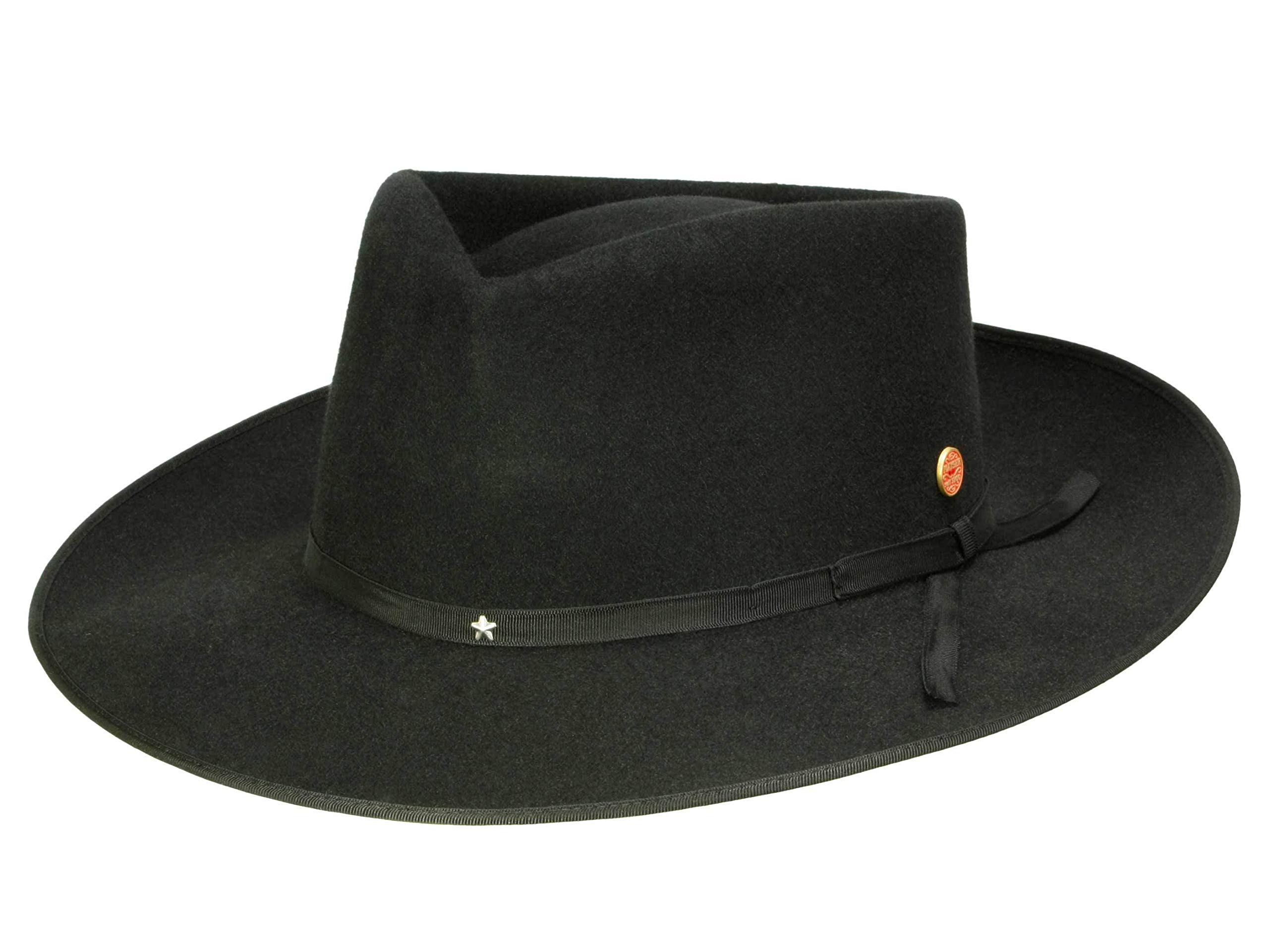 Mayser UDO Fedora Musikerhut aus Haarfilz - Schwarz-Schwarz (8001-8001) - 56,5 cm (56)