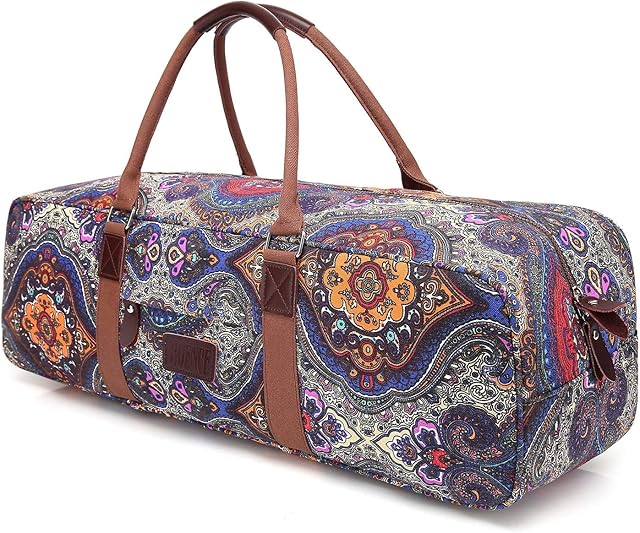 Boence Yoga Bag, Printed Canvas Large Yoga Mat Tote Bag Sport Gym Storage Bag - Size 27"x8"x8"
