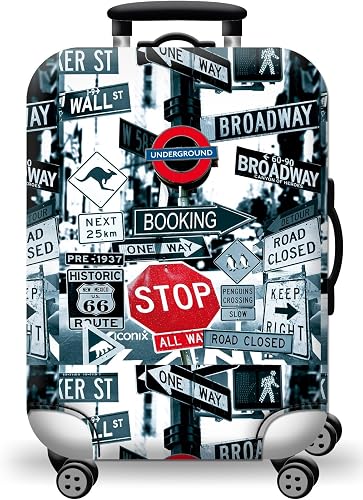 Iconix Printed Luggage Protector Cover- Road Trip Travel - XL