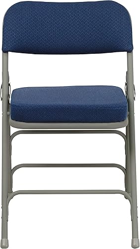 Miniatura 59 de Silla plegable de metal tapizada Hercules de Flash Furniture, tela curvada color borgoña, 2 unidades Tela borgoña/marco gris,Tela gris/marco