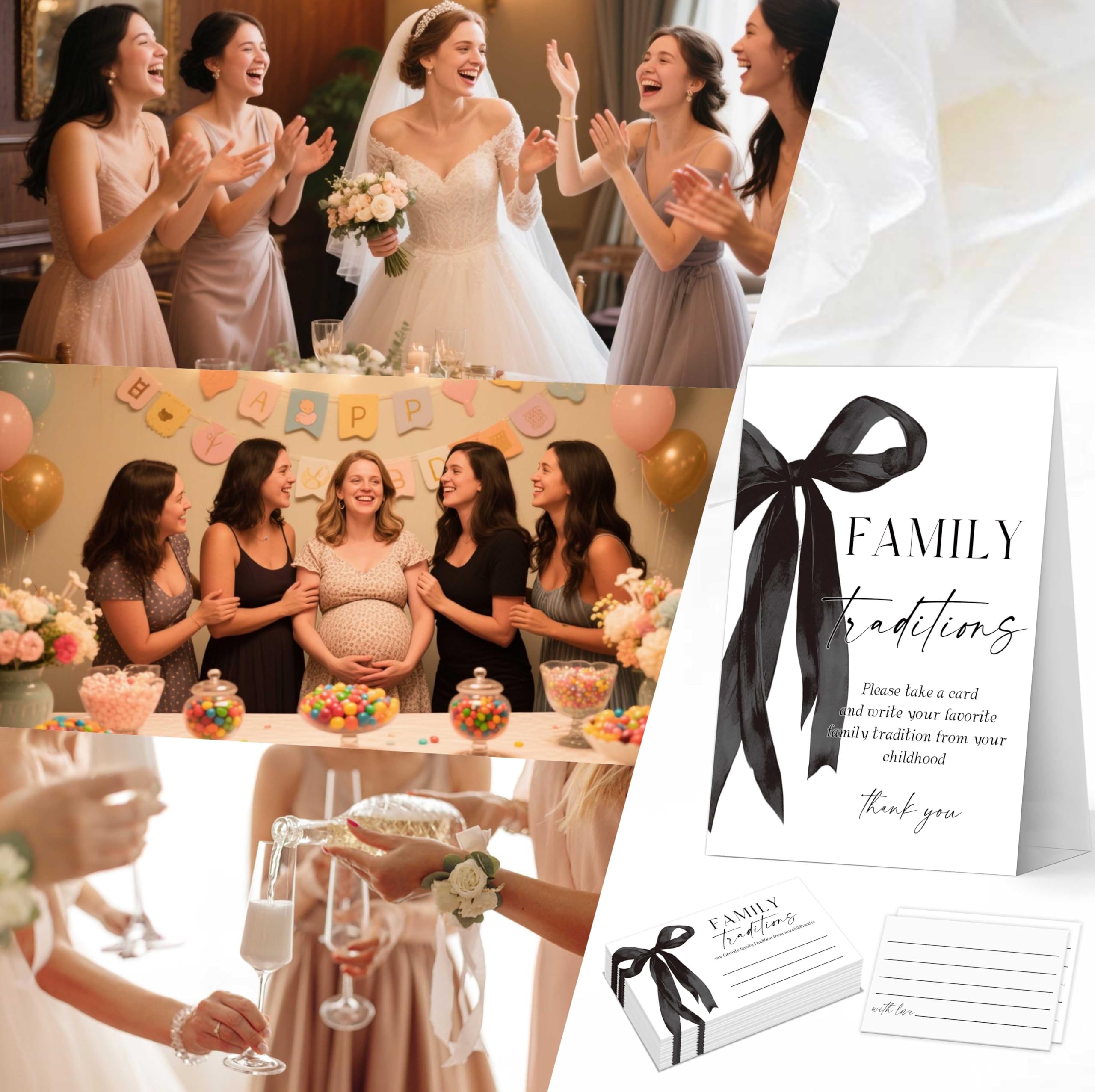 Black Bow Baby Shower Gry dla nowożeńców, 2