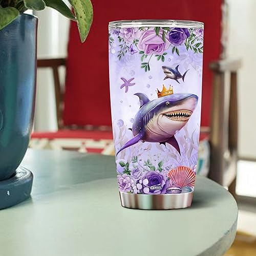 Miniatura 4 de WONWIX Regalos personalizados de tiburón para mujeres, madres, niñas, esposa, hija, botellas de agua, taza de café, regalo para el día de la madre,