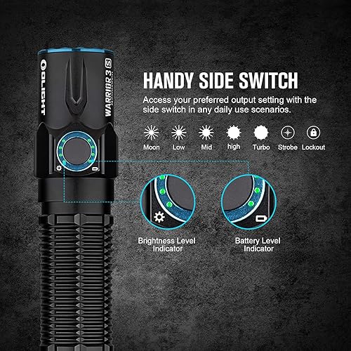 Miniatura 5 de OLIGHT Warrior 3S - Linterna táctica recargable de 2300 lúmenes Baton3 Pro 1500 lúmenes linternas recargables EDC