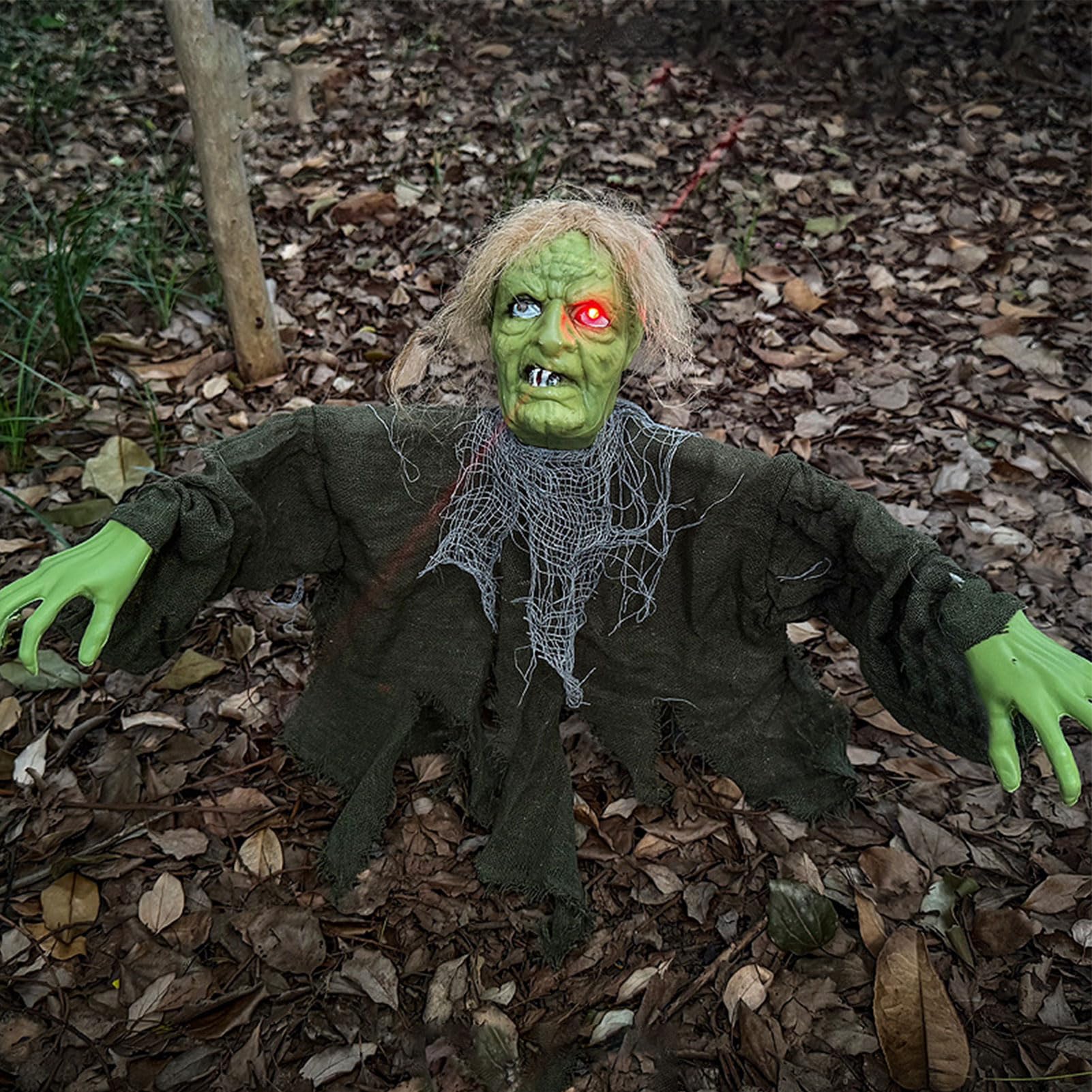 Halloween Deko Outdoor Horror Zombie Totenkopf Deko Lichter Für Gartendeko Leuchtender Geist figuren LED Gartenstecker Halloween Dekoration LED Licht Für Draußen Party Hof Garten Deko Figur (A)