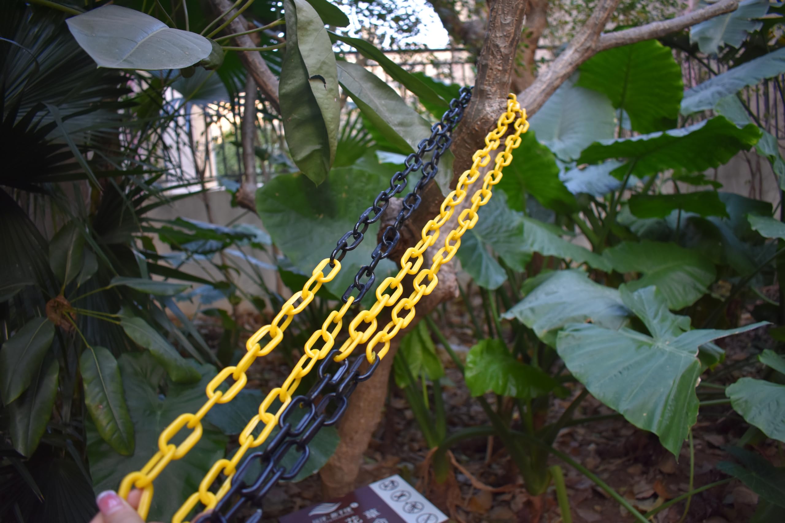 Chaîne d'arrêt plastique noir et jaune 6mm x 25m Sécurité Haute Visibilité