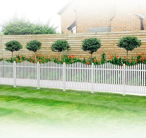 Miniatura 8 de Coarbor Panel de valla de vinilo de 46 x 36 pulgadas, 2 paneles de valla decorativa de jardín para patio, valla de vinilo al aire libre, barrera