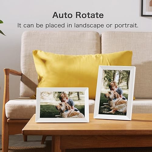 Miniatura 7 de Marco de fotos digital WiFi con aplicación FRAMEO, marco de fotos digital de pantalla táctil HD de 10.1 pulgadas, memoria integrada de 16 GB,