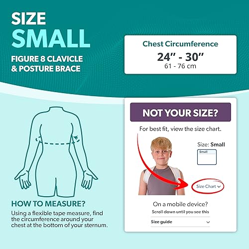 Miniatura 8 de BraceAbility Figura 8 Soporte de clavícula y corrector de postura  Eslinga de clavícula rota para lesiones y fracturas correa de soporte de hombro