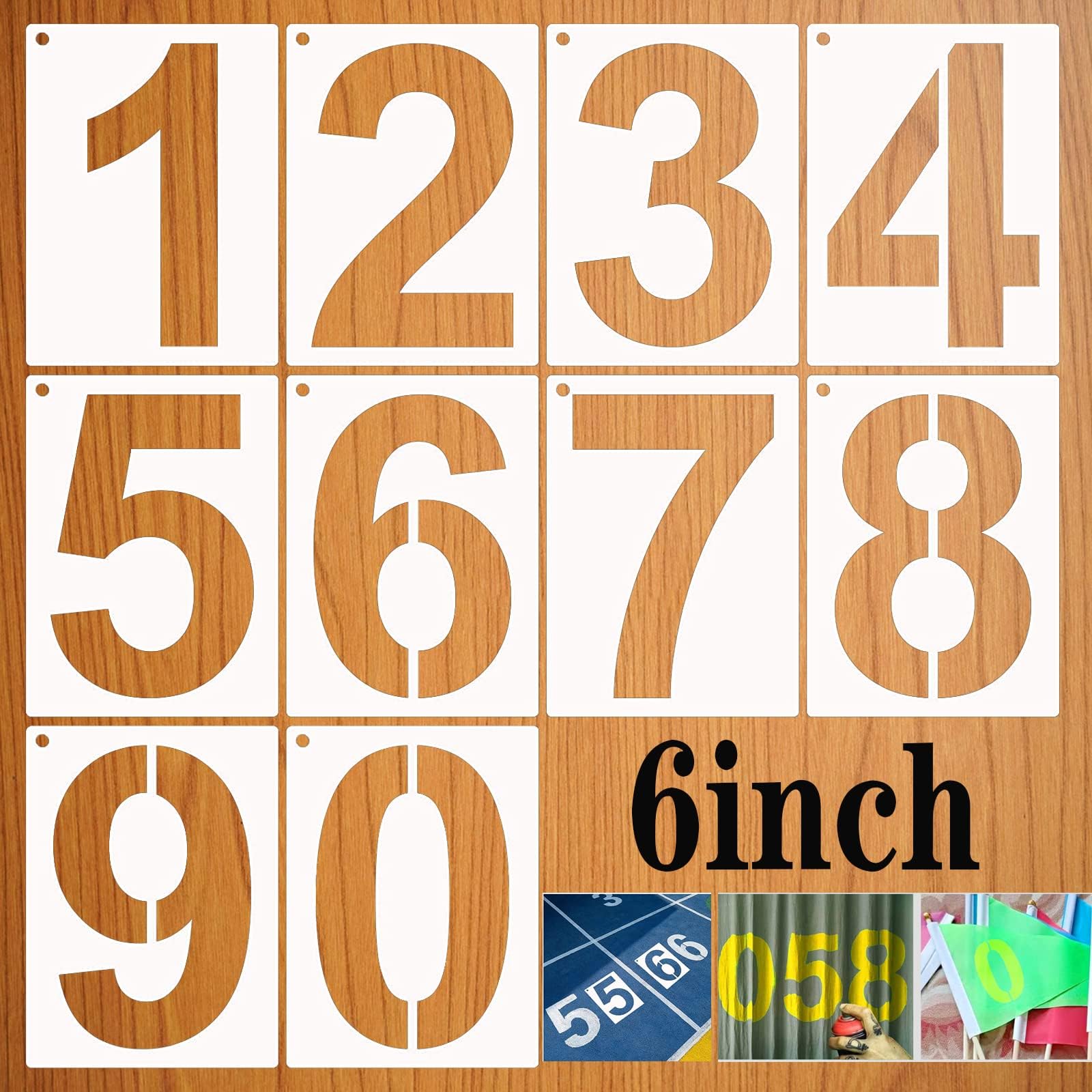 Hsthe Sea 4 Inch Number Stencils Reusable Digital Painting Templates
