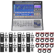 Audiosavings Bundle Presonus StudioLive Recording Mixer with Focusrite Scarlett Solo Studio Audio Headphones & Rockville RDTS Studio Tripod Microphone Stand+15 XLR Cable+8 Microphpne 24 Items