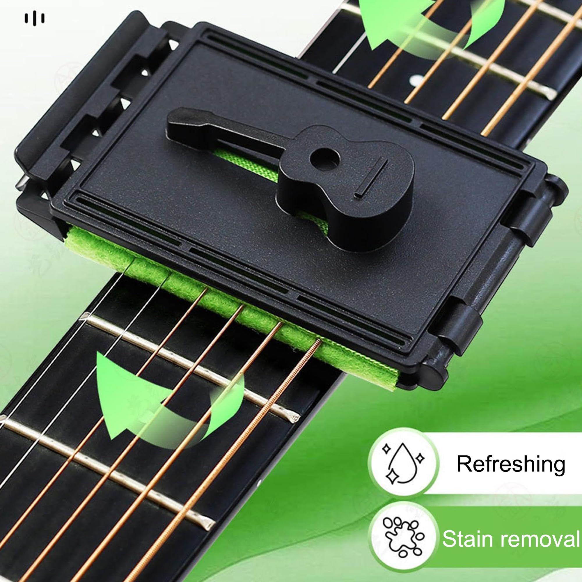 Limpiador de cuerdas para diapasón de guitarra, paños de limpieza rápida para trastes, herramientas para eliminar manchas ocultas, accesorios de mantenimiento, hilo (6Pcs, Rust removal)